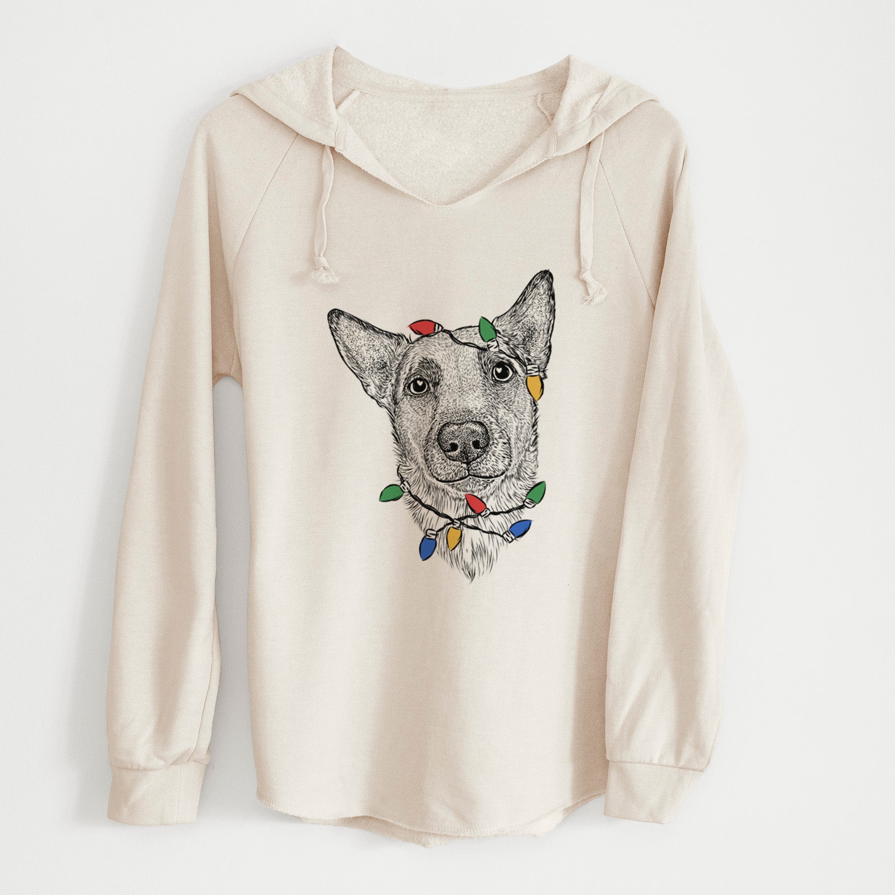 Christmas Lights Luna the Shepherd Mix - Cali Wave Hooded Sweatshirt