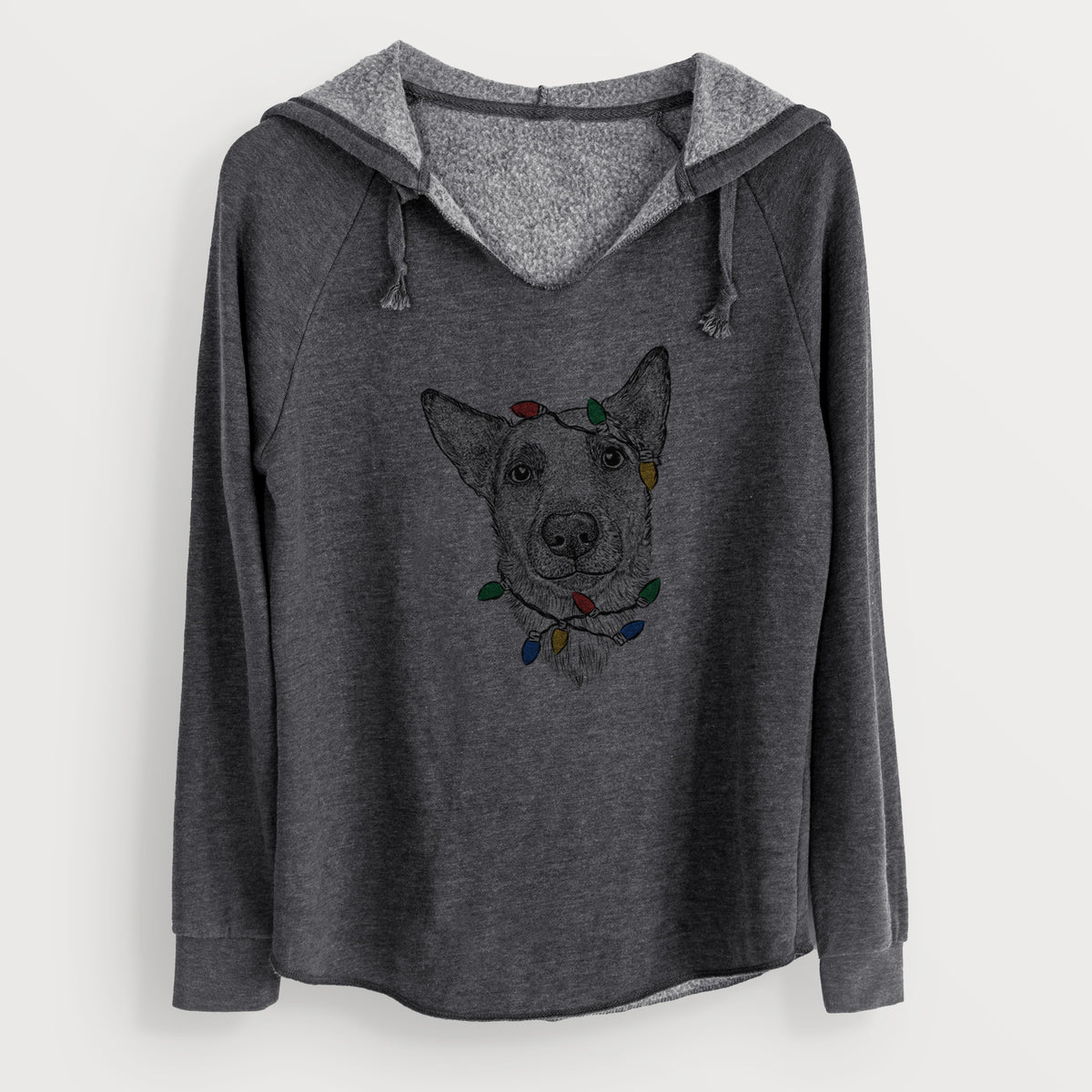 Christmas Lights Luna the Shepherd Mix - Cali Wave Hooded Sweatshirt