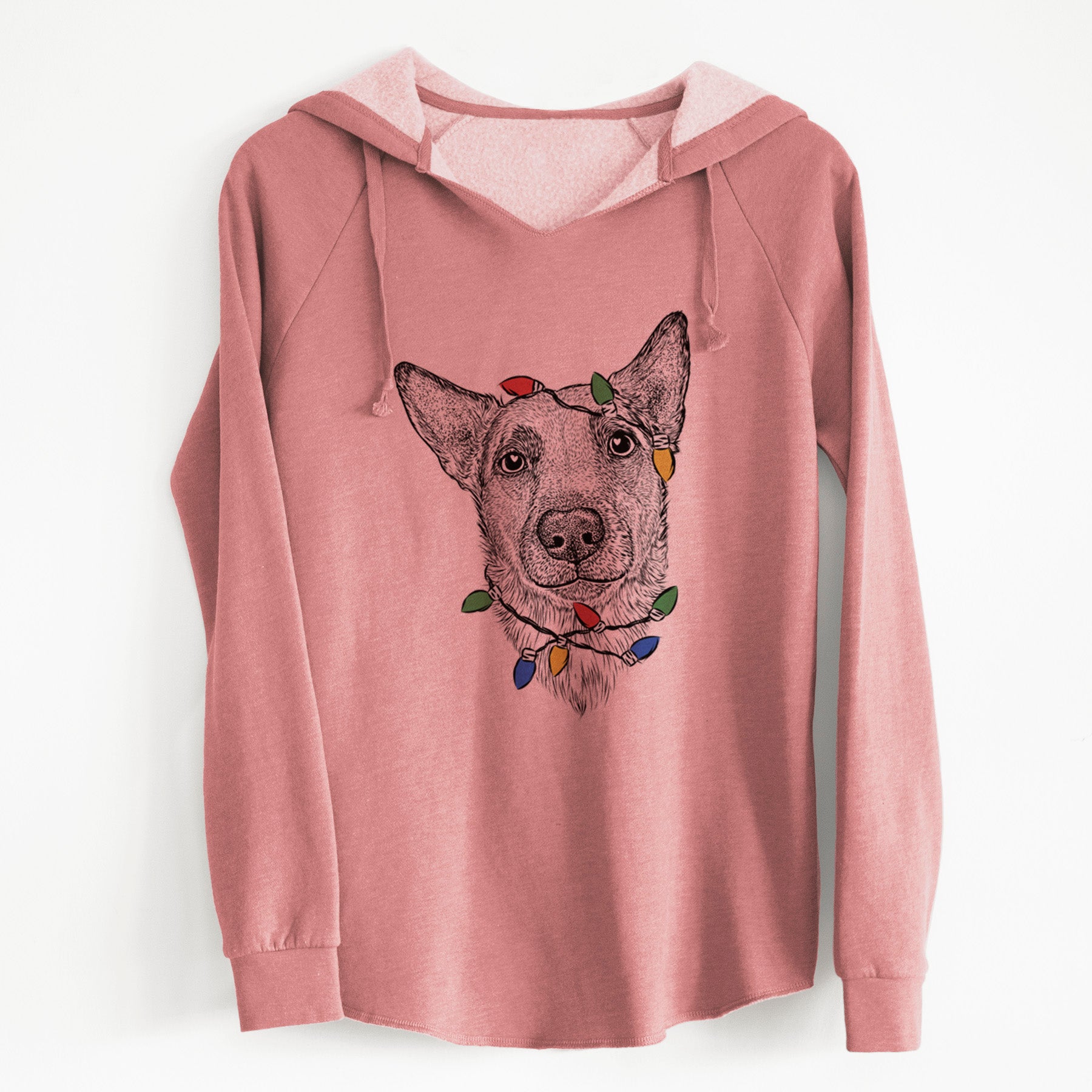 Christmas Lights Luna the Shepherd Mix - Cali Wave Hooded Sweatshirt
