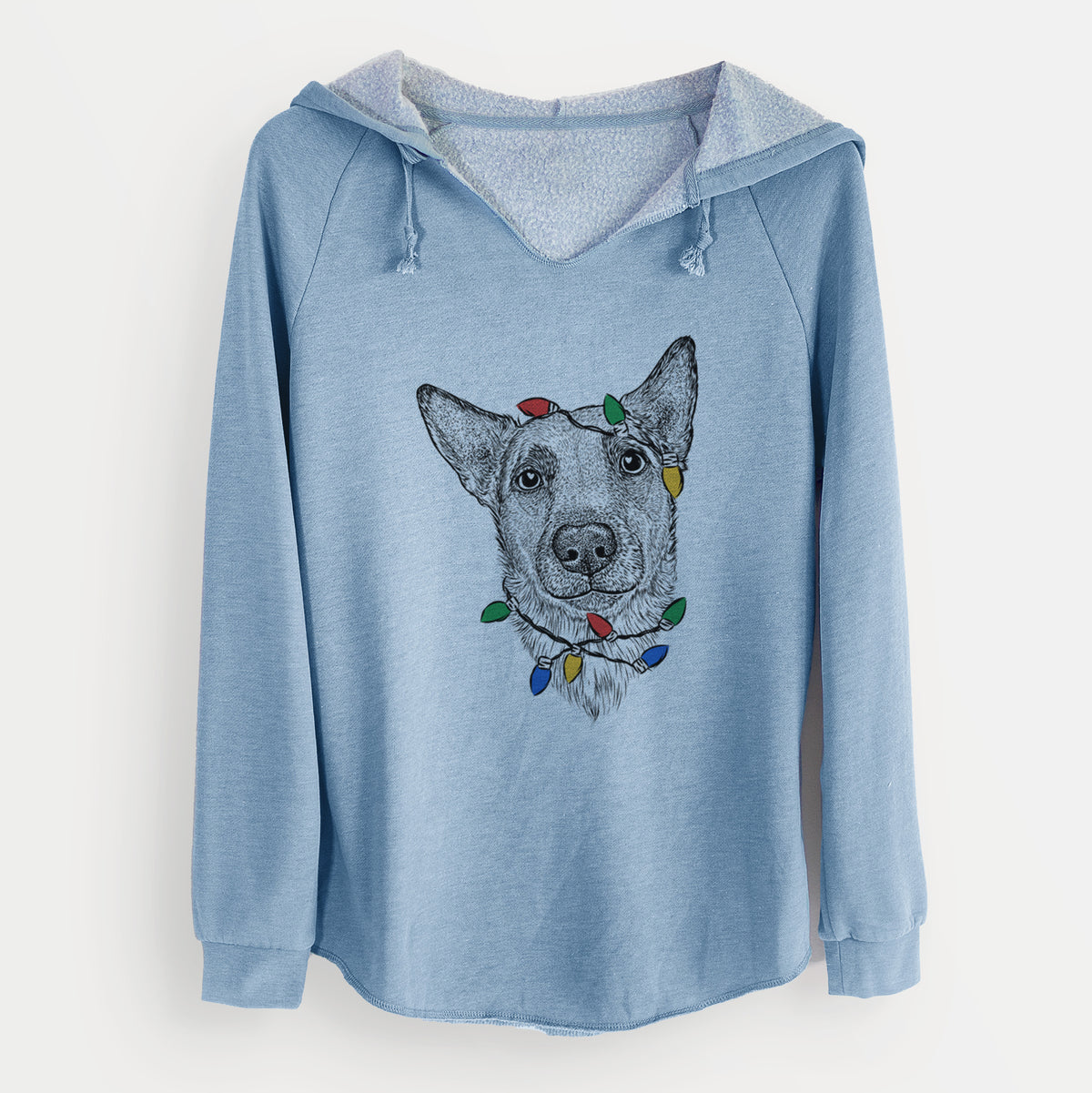Christmas Lights Luna the Shepherd Mix - Cali Wave Hooded Sweatshirt