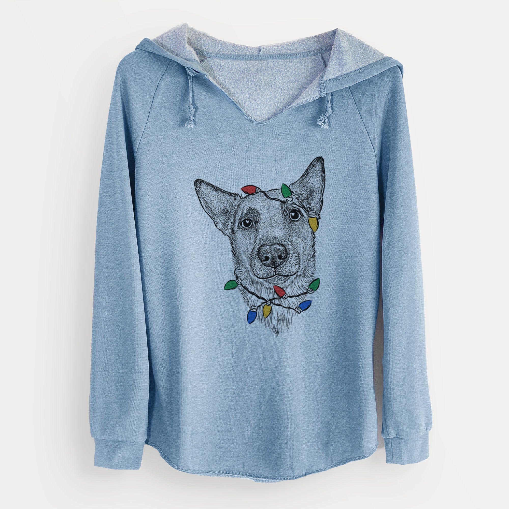 Christmas Lights Luna the Shepherd Mix - Cali Wave Hooded Sweatshirt