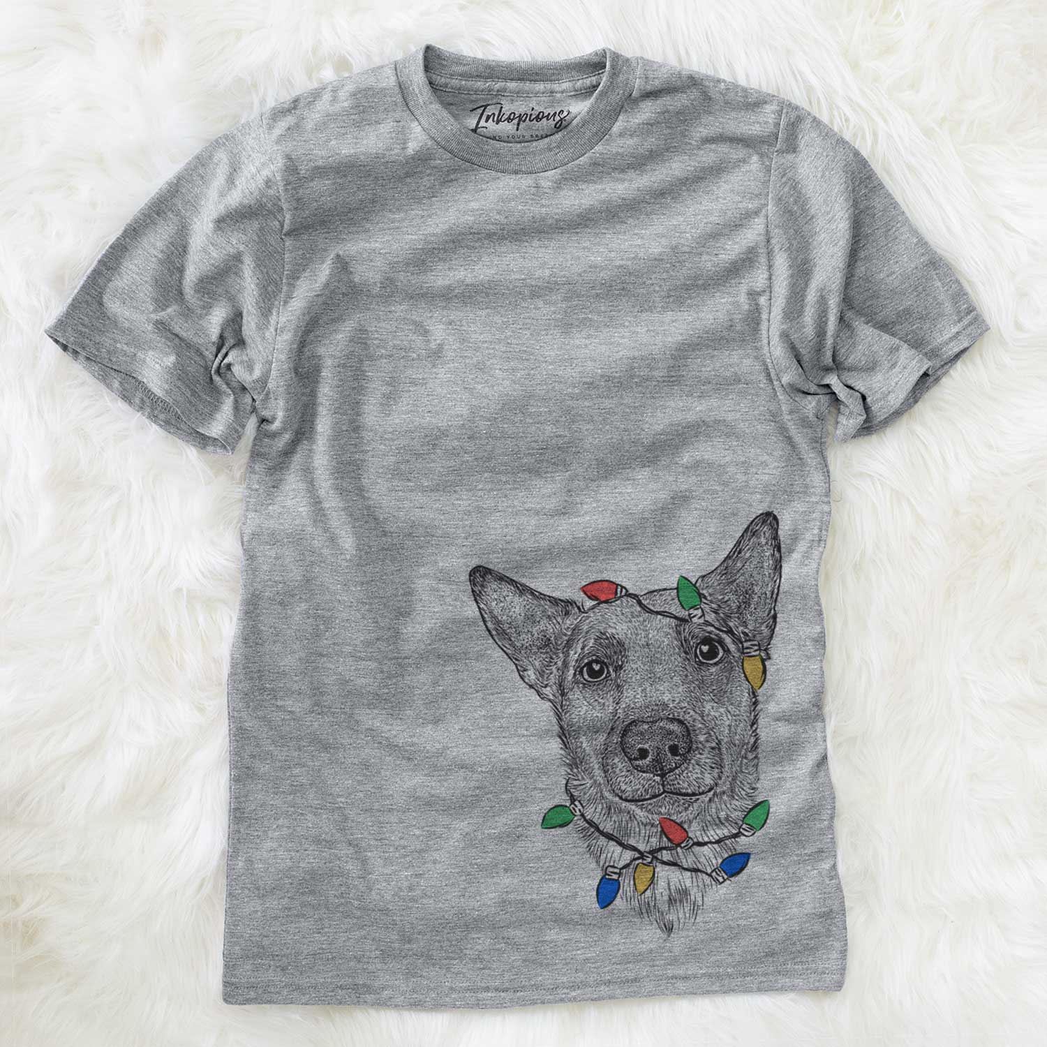 Christmas Lights Luna the Shepherd Mix - Unisex Crewneck