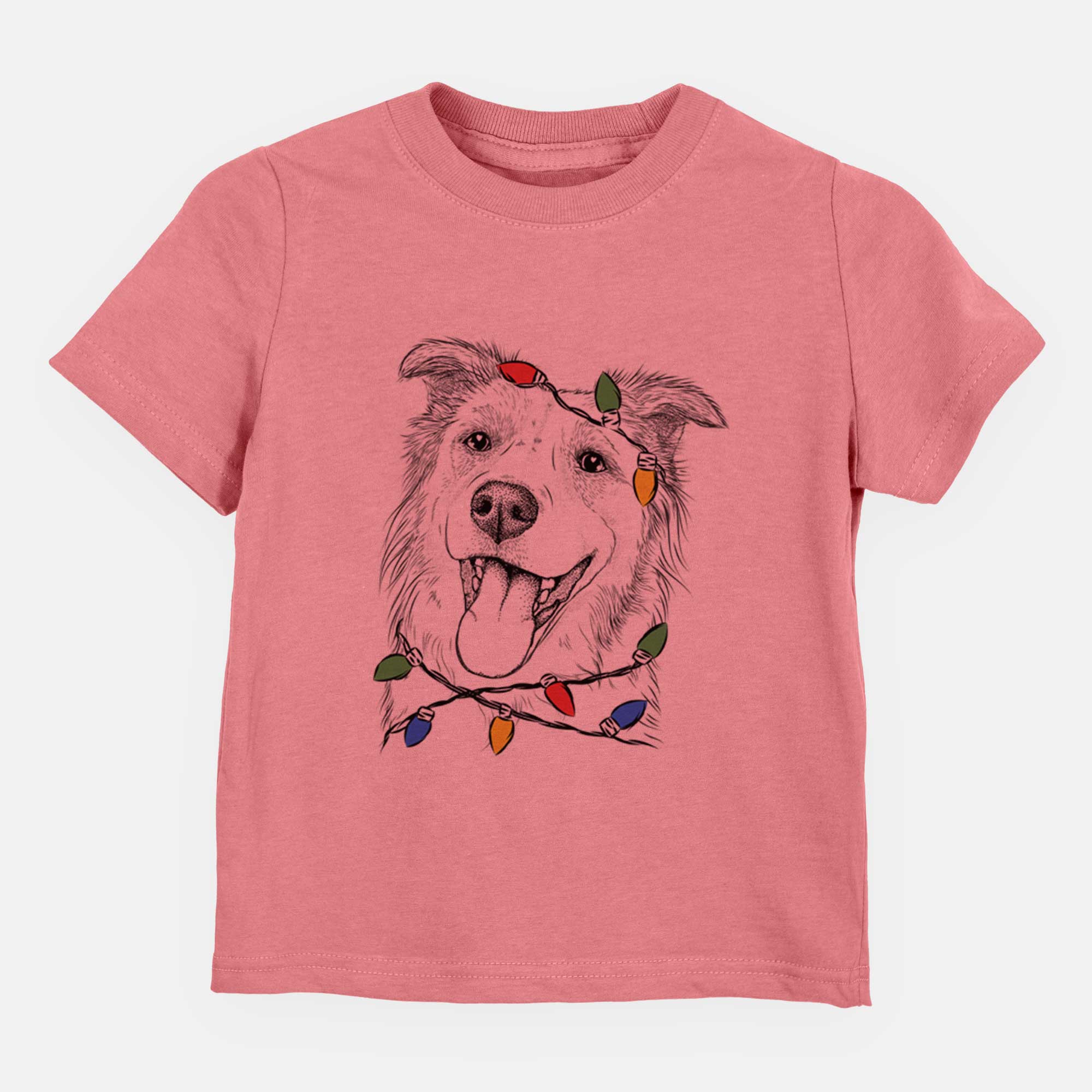 Christmas Lights Macaroni the Border Collie - Kids/Youth/Toddler Shirt