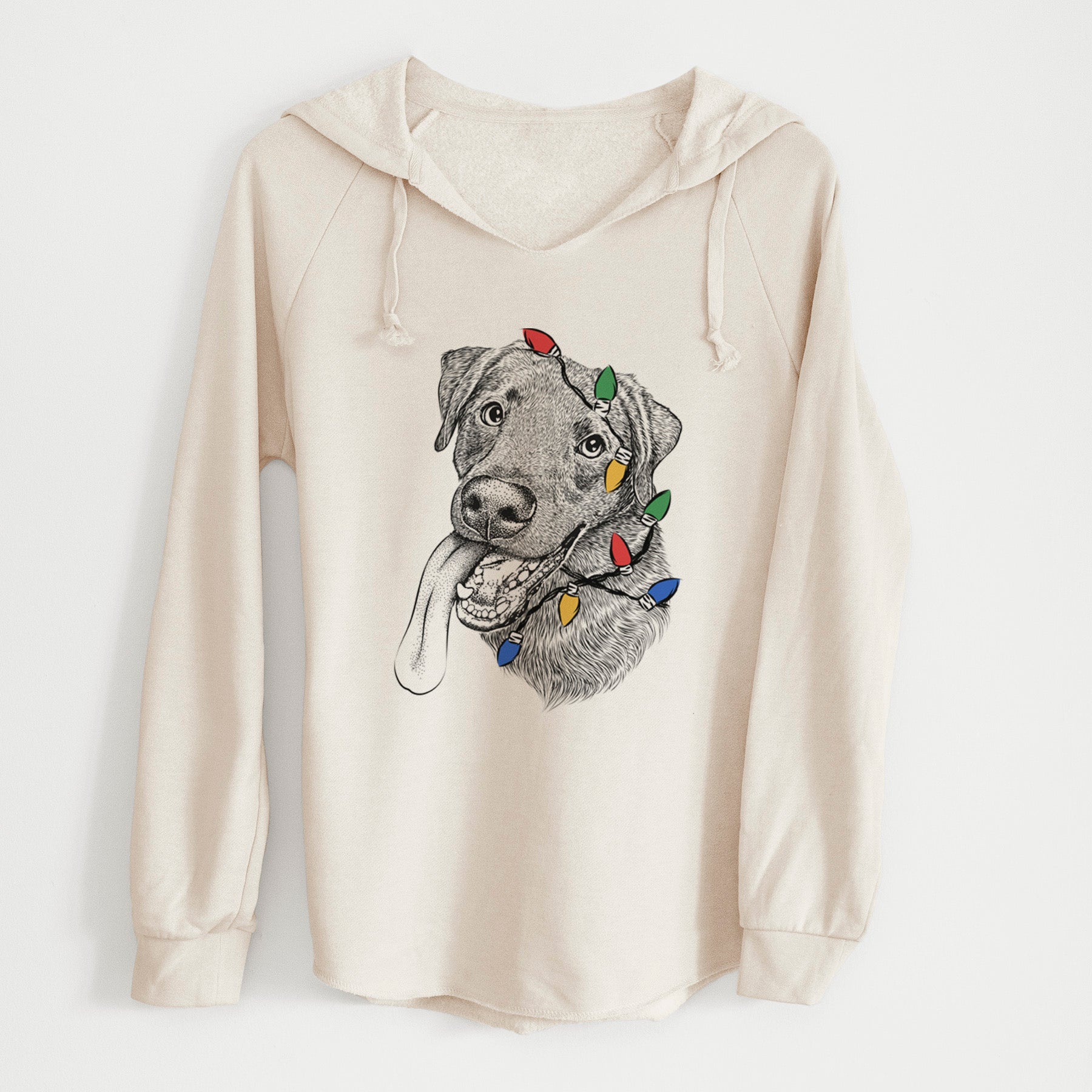 Christmas Lights Macaroni the Lab Mix - Cali Wave Hooded Sweatshirt