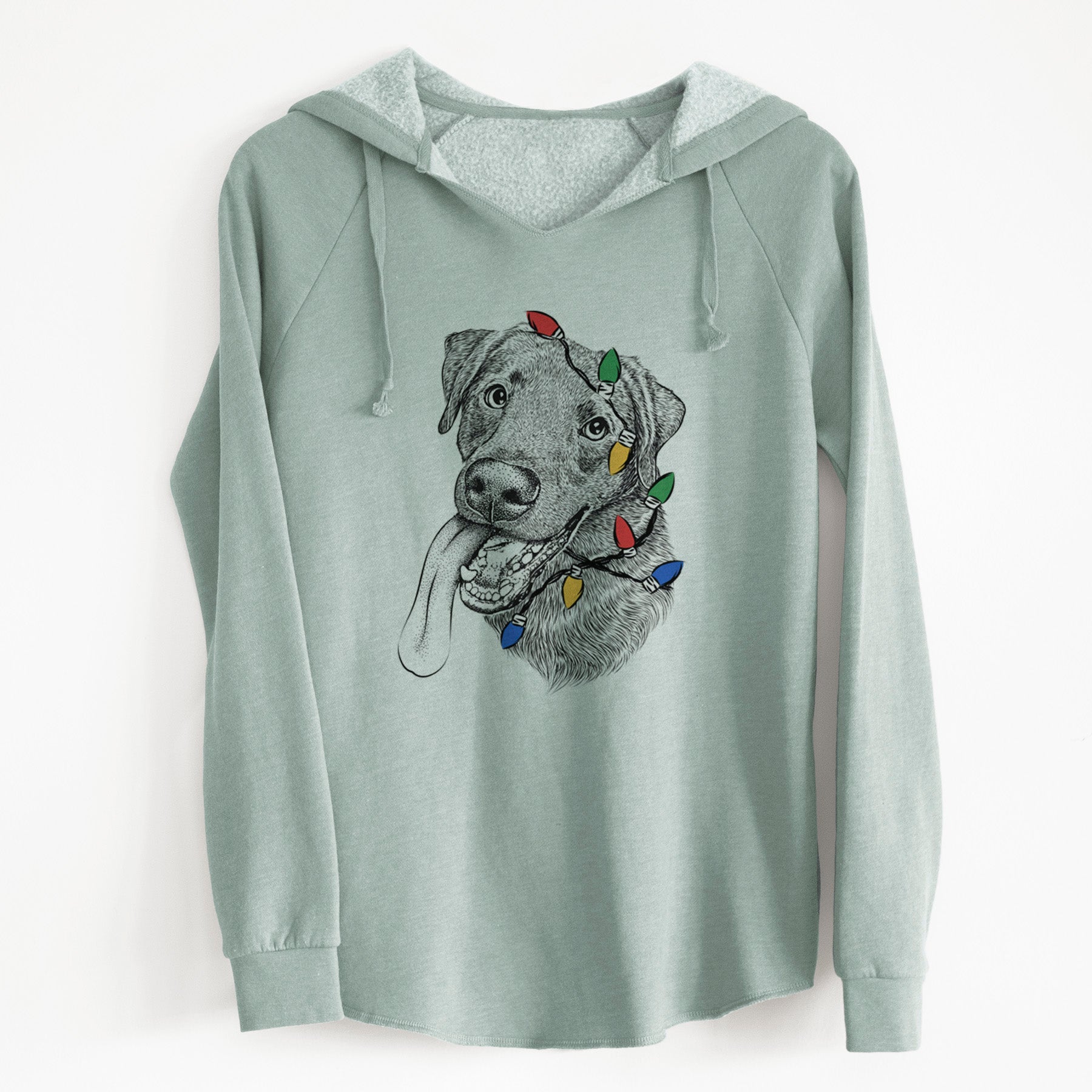 Christmas Lights Macaroni the Lab Mix - Cali Wave Hooded Sweatshirt