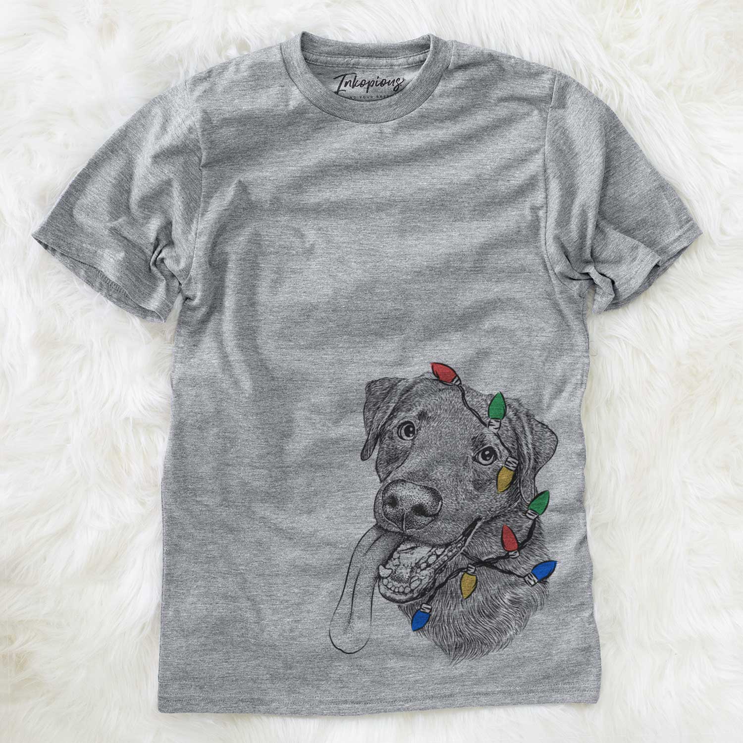 Christmas Lights Macaroni the Lab Mix - Unisex Crewneck