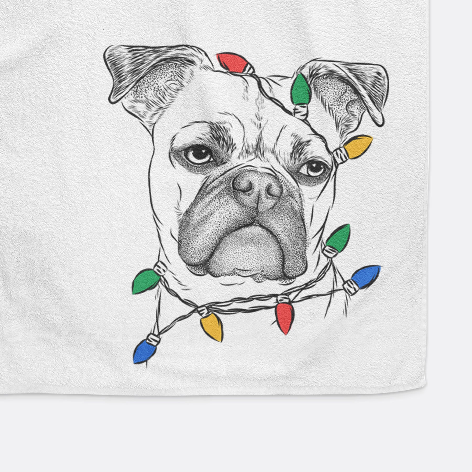 Mack the Bugg (Boston Terrier/Pug) Decorative Hand Towel