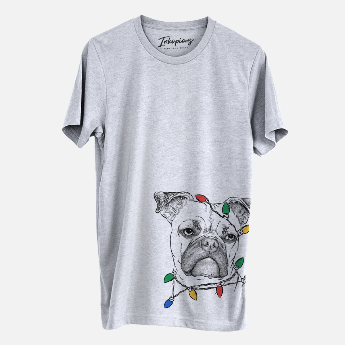 Christmas Lights Mack the Bugg (Boston Terrier/Pug) - Unisex Crewneck