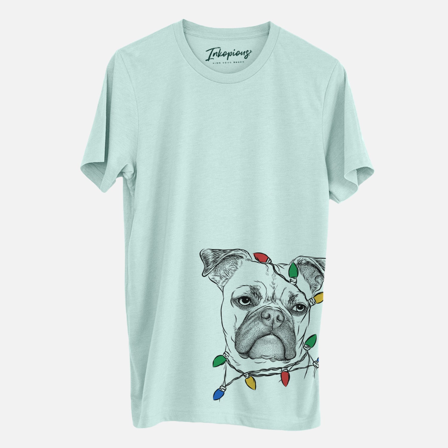 Christmas Lights Mack the Bugg (Boston Terrier/Pug) - Unisex Crewneck
