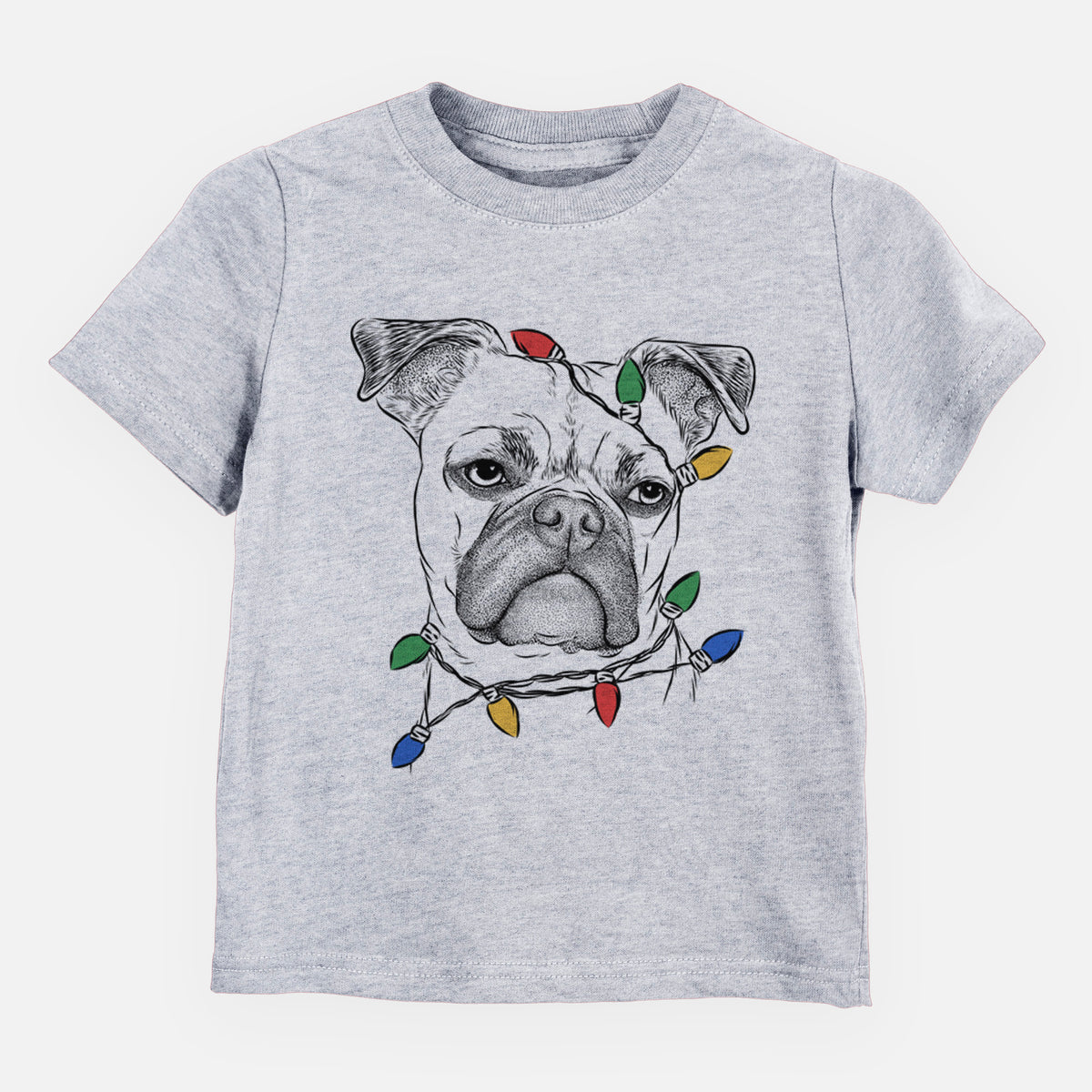 Christmas Lights Mack the Bugg (Boston Terrier/Pug) - Kids/Youth/Toddler Shirt