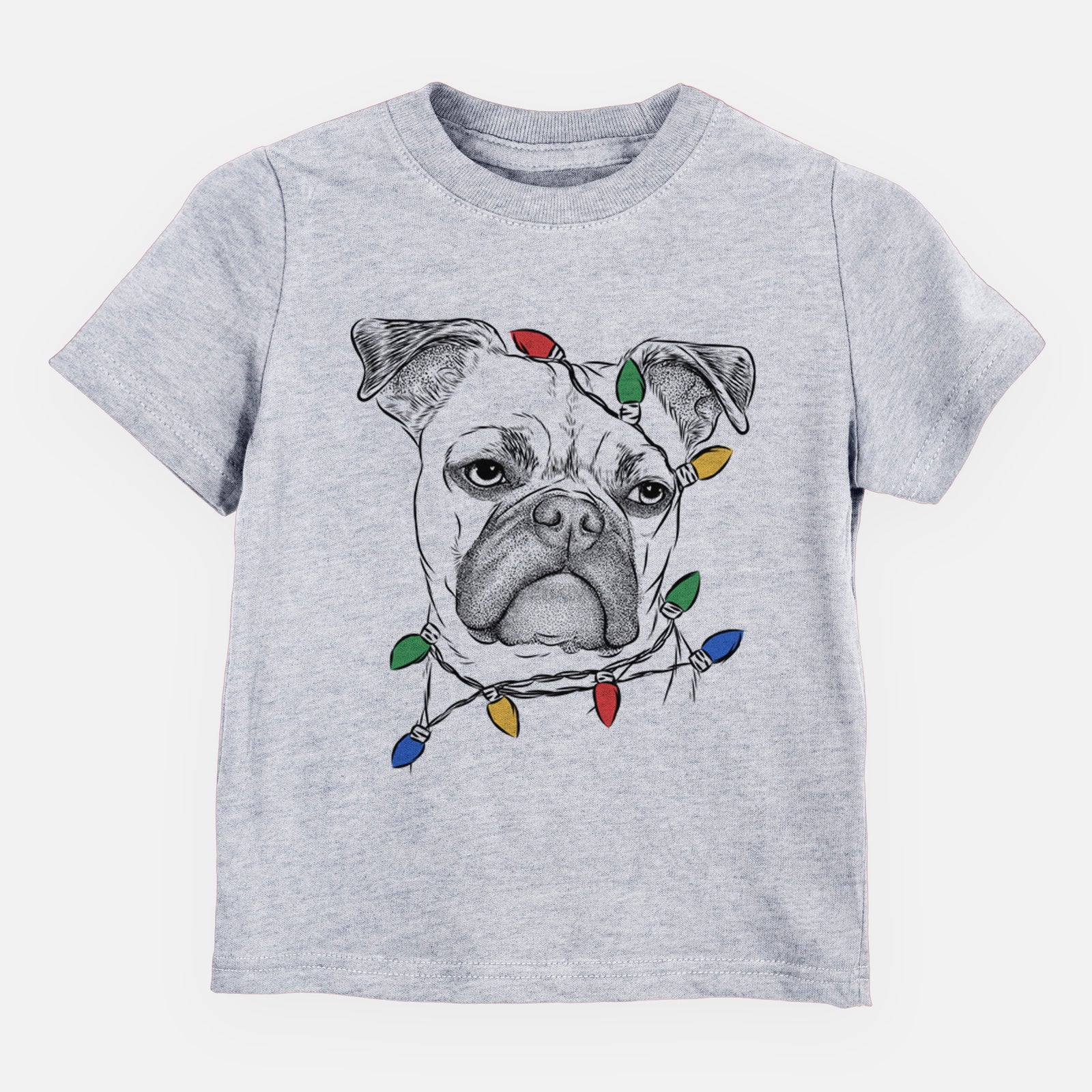 Christmas Lights Mack the Bugg (Boston Terrier/Pug) - Kids/Youth/Toddler Shirt