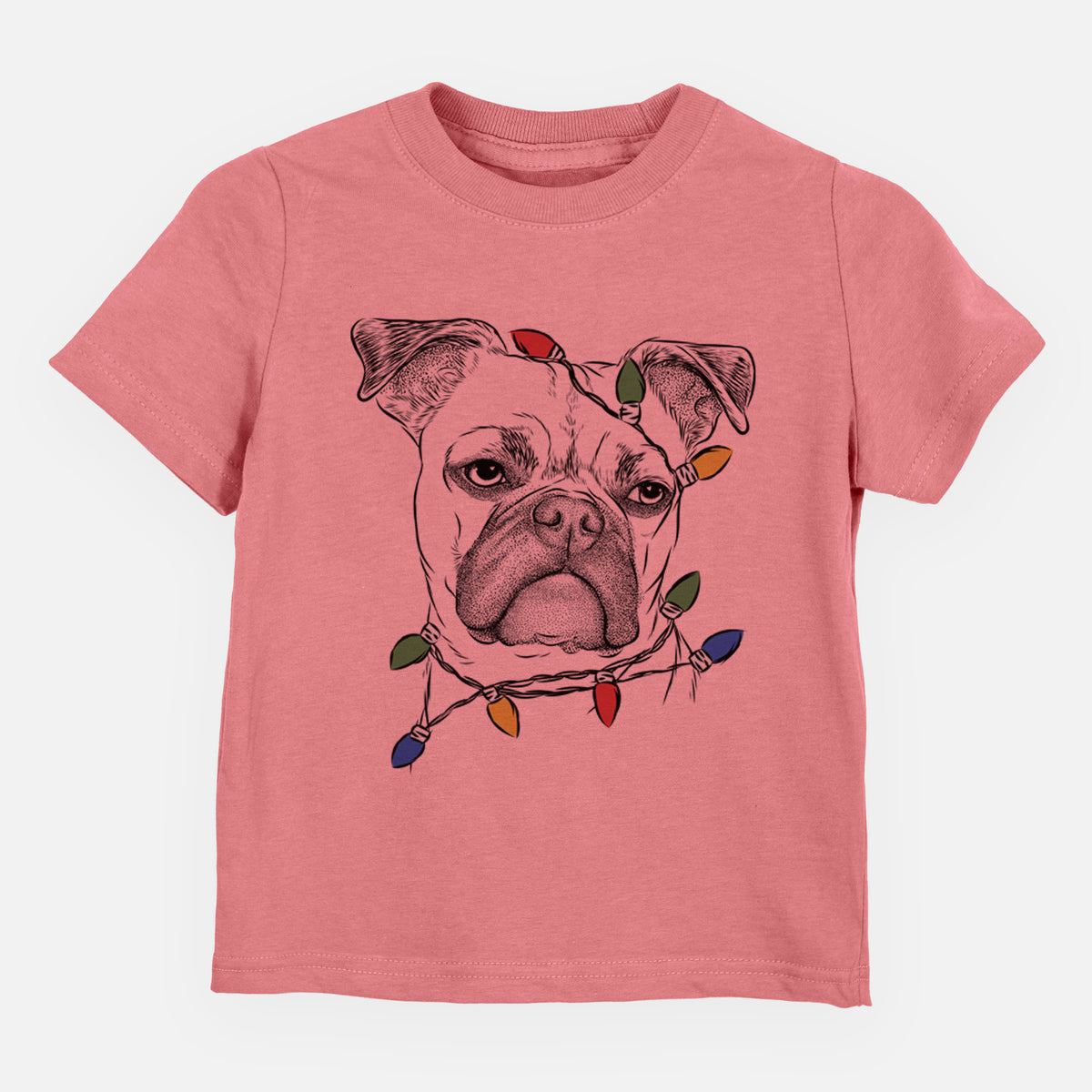 Christmas Lights Mack the Bugg (Boston Terrier/Pug) - Kids/Youth/Toddler Shirt