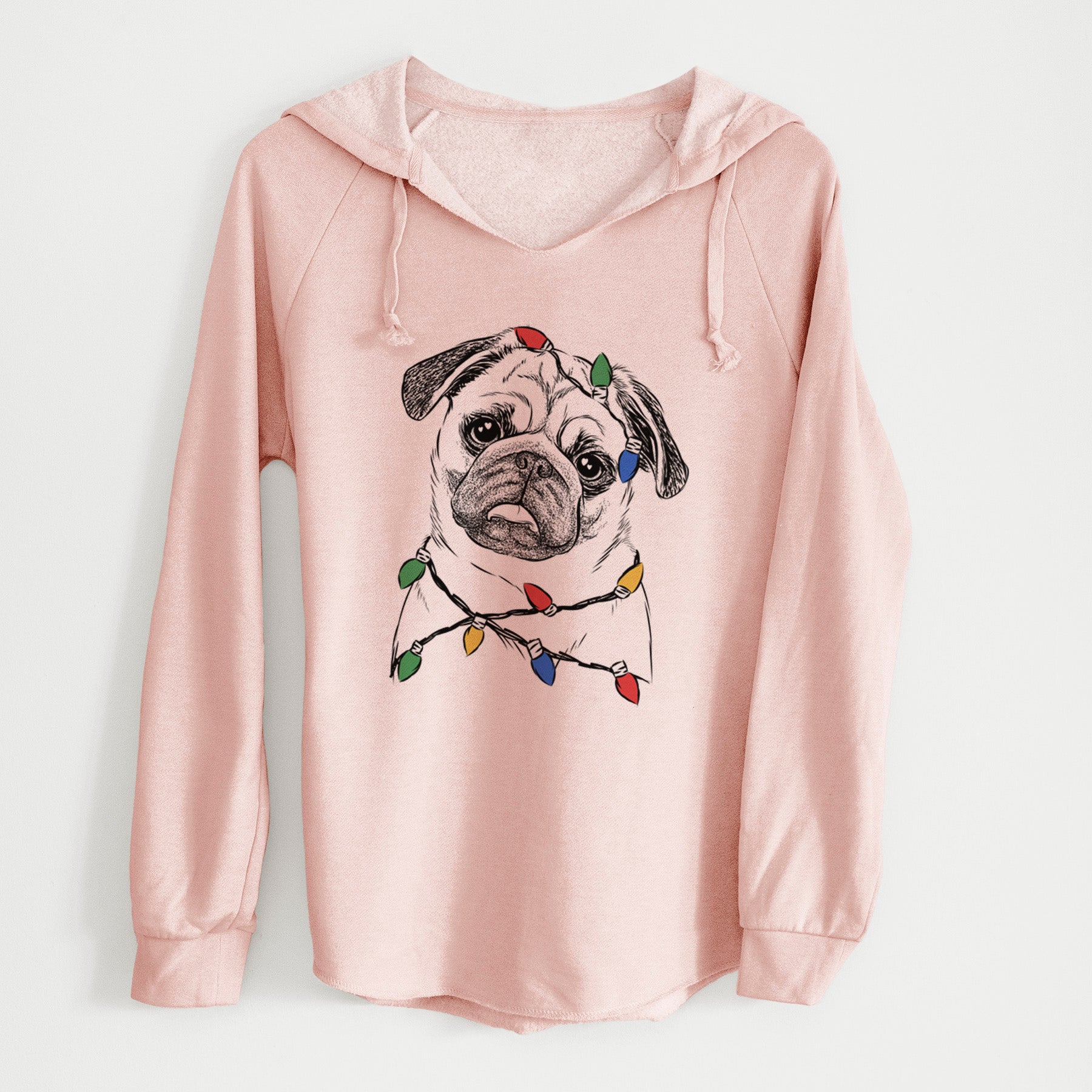 Christmas Lights Macy the Pug - Cali Wave Hooded Sweatshirt