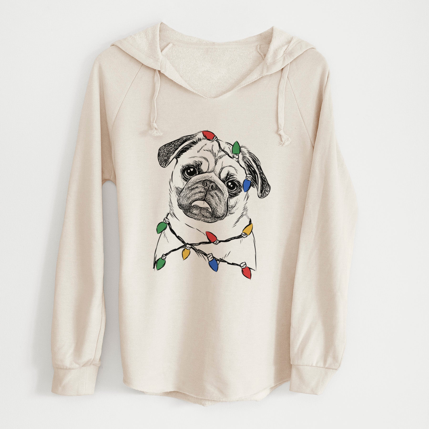 Christmas Lights Macy the Pug - Cali Wave Hooded Sweatshirt