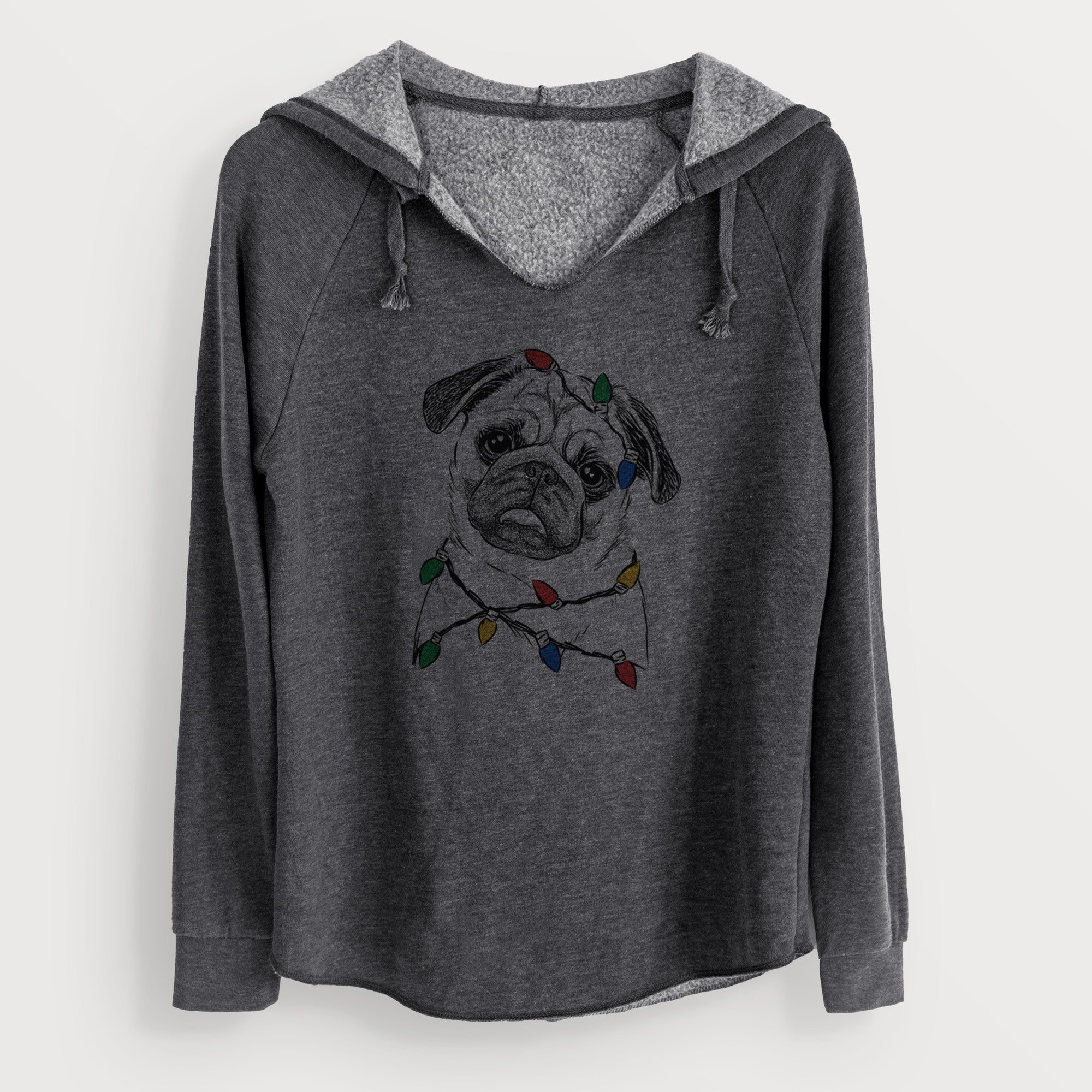 Christmas Lights Macy the Pug - Cali Wave Hooded Sweatshirt