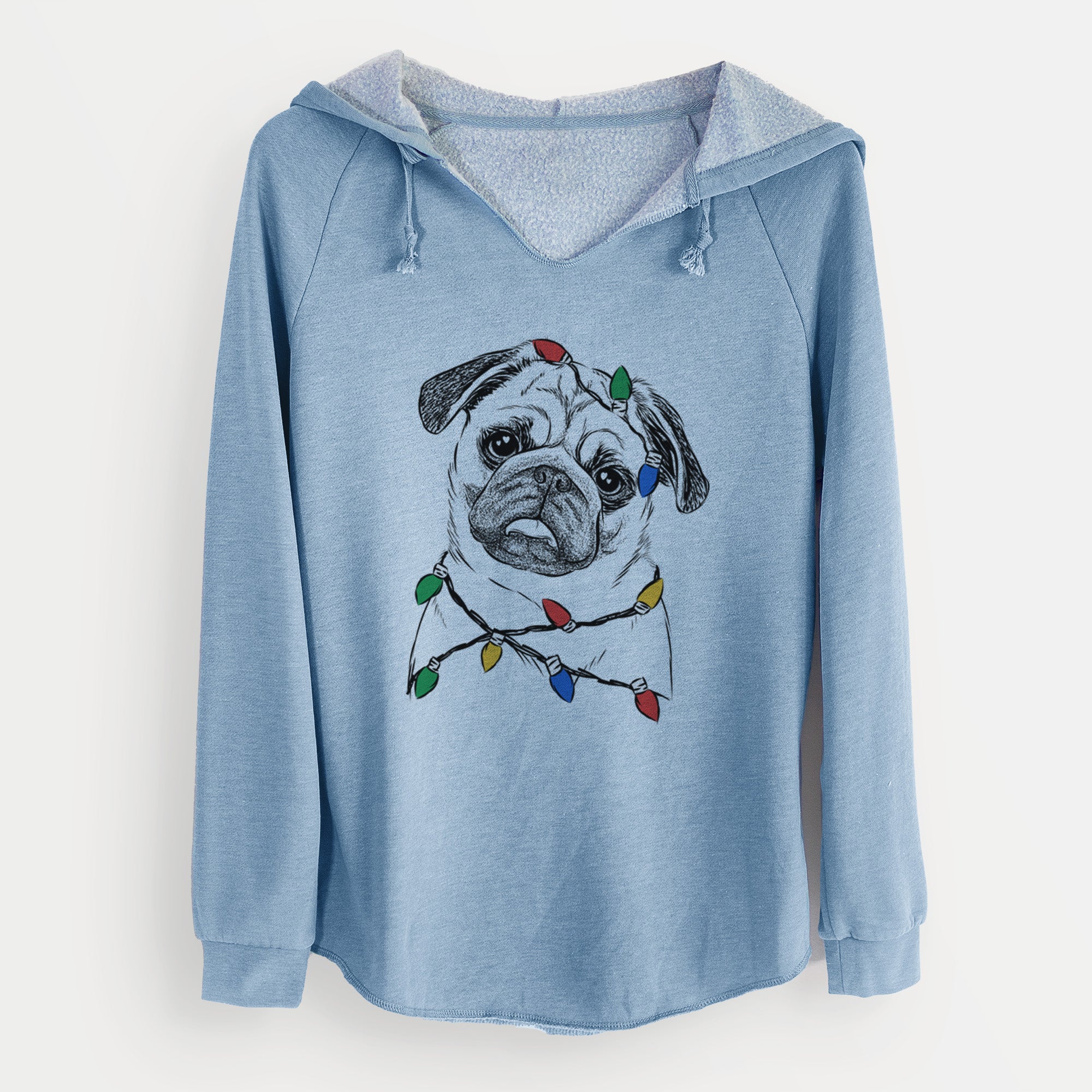 Christmas Lights Macy the Pug - Cali Wave Hooded Sweatshirt