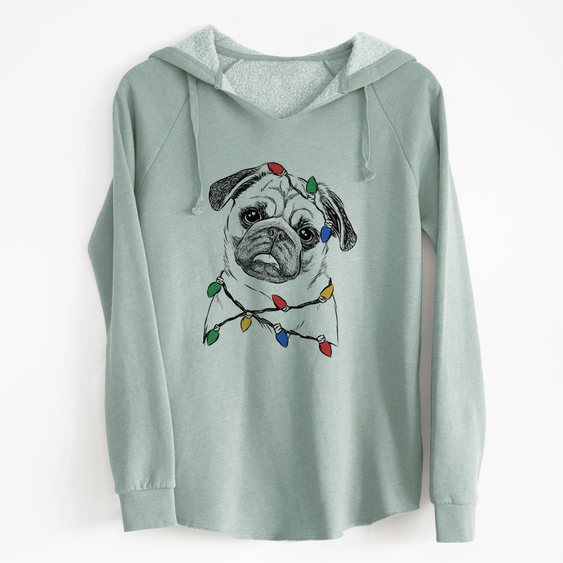 Christmas Lights Macy the Pug - Cali Wave Hooded Sweatshirt