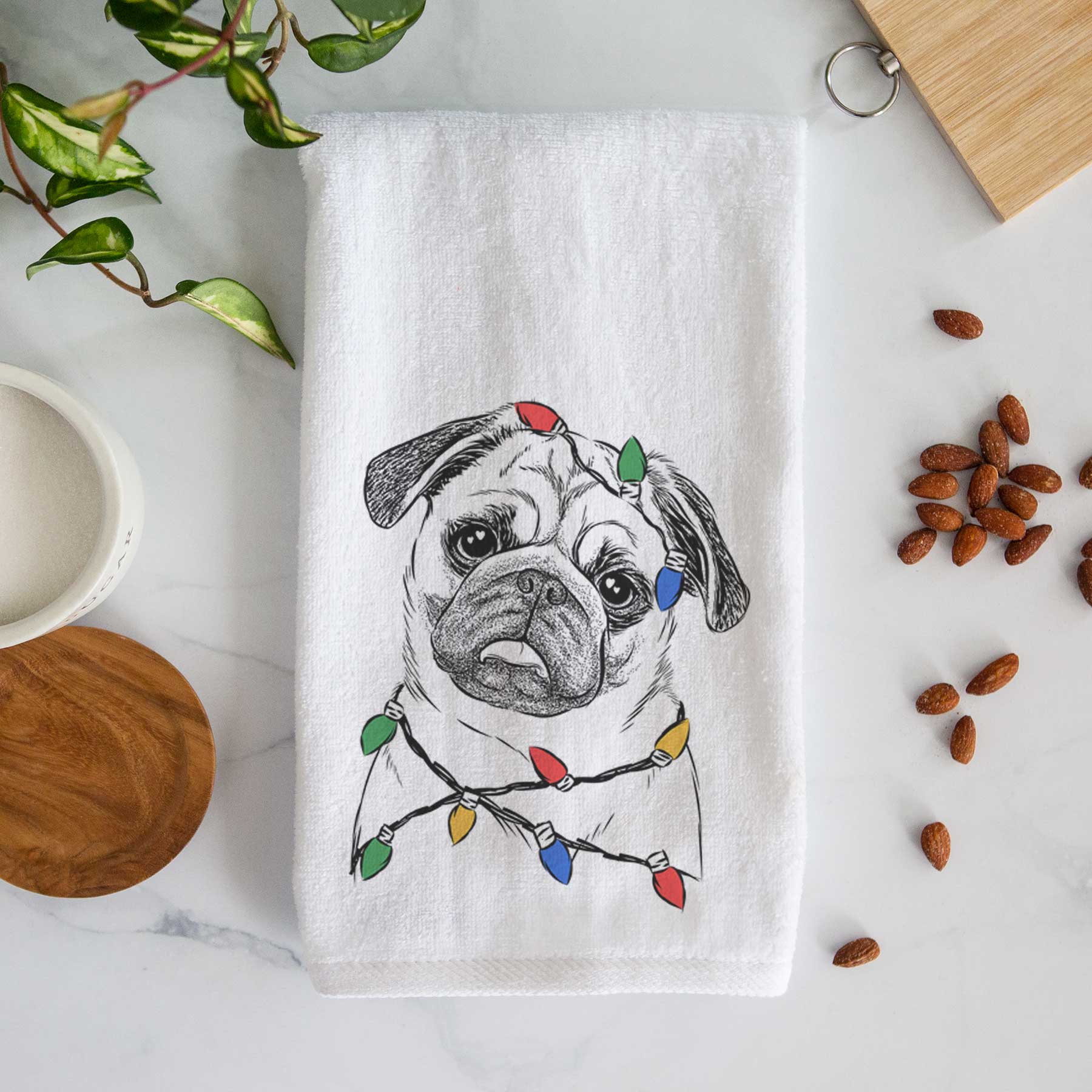 Macy the Pug Decorative Hand Towel