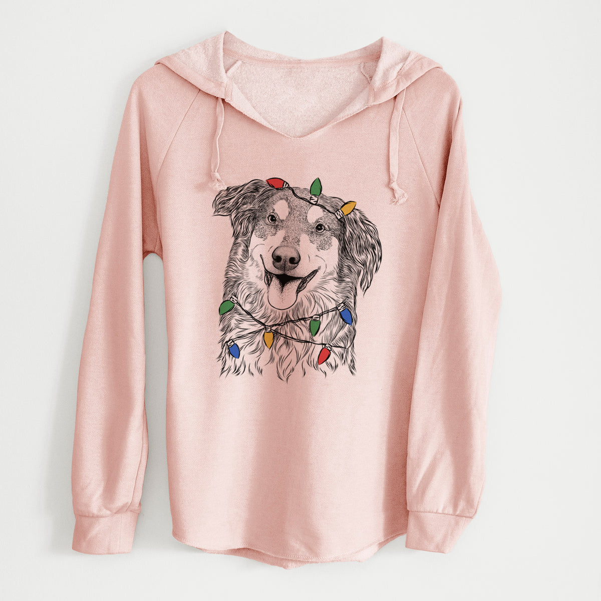 Christmas Lights Maddie the English Shepherd - Cali Wave Hooded Sweatshirt