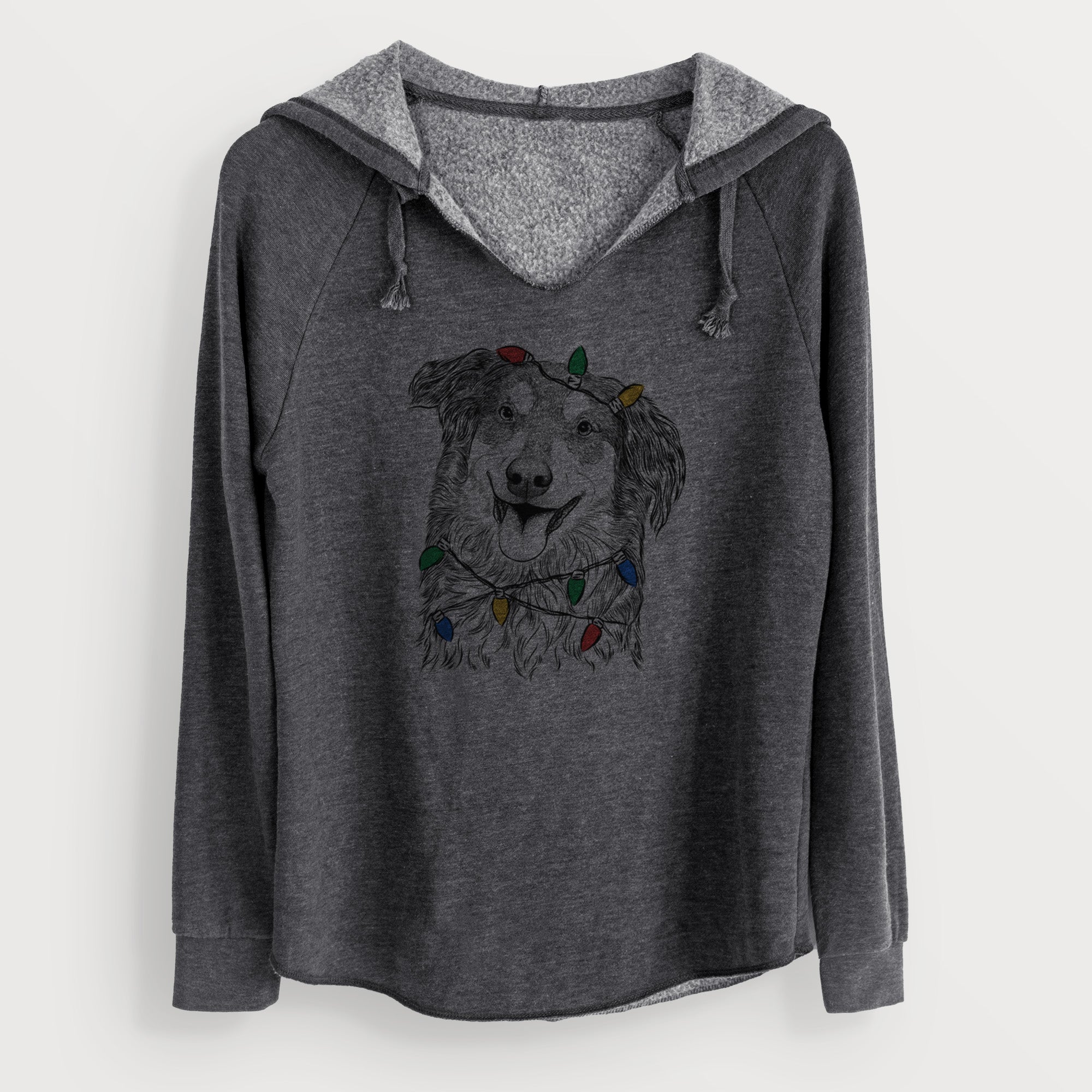 Christmas Lights Maddie the English Shepherd - Cali Wave Hooded Sweatshirt