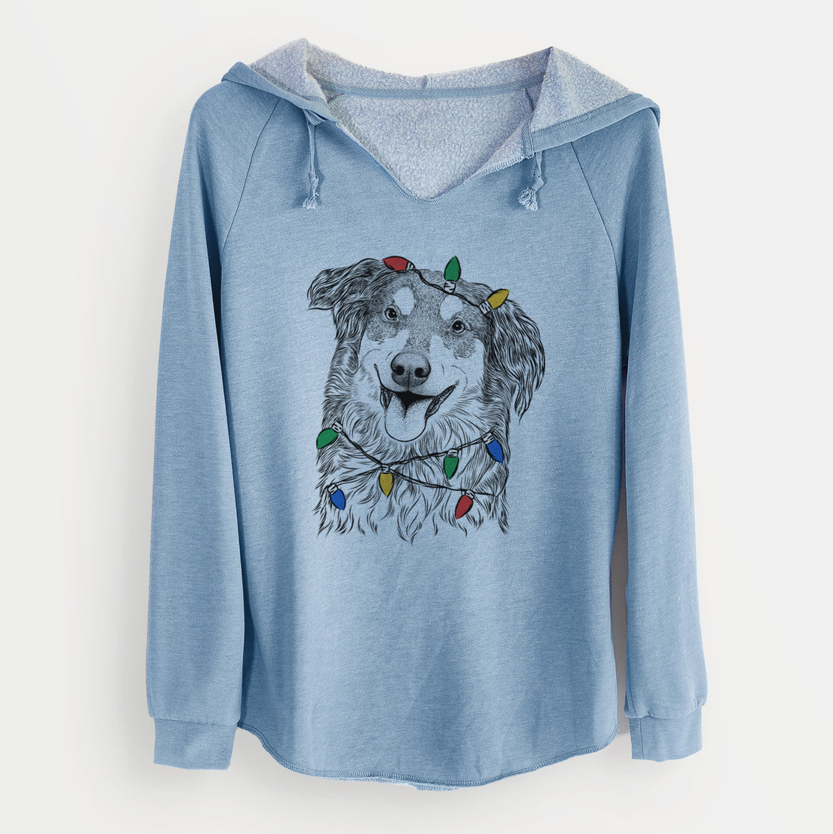 Christmas Lights Maddie the English Shepherd - Cali Wave Hooded Sweatshirt