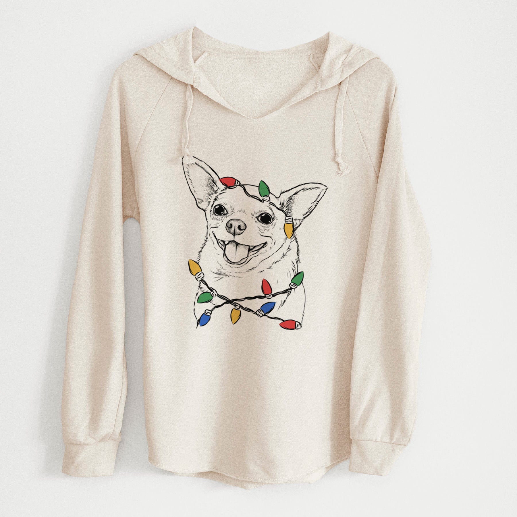 Christmas Lights Maddison Pearl the Chihuahua - Cali Wave Hooded Sweatshirt