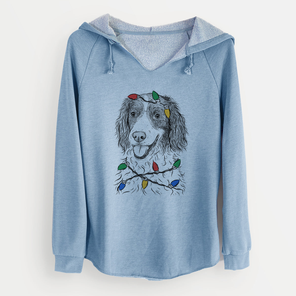 Christmas Lights Maggie the Springer Spaniel - Cali Wave Hooded Sweatshirt