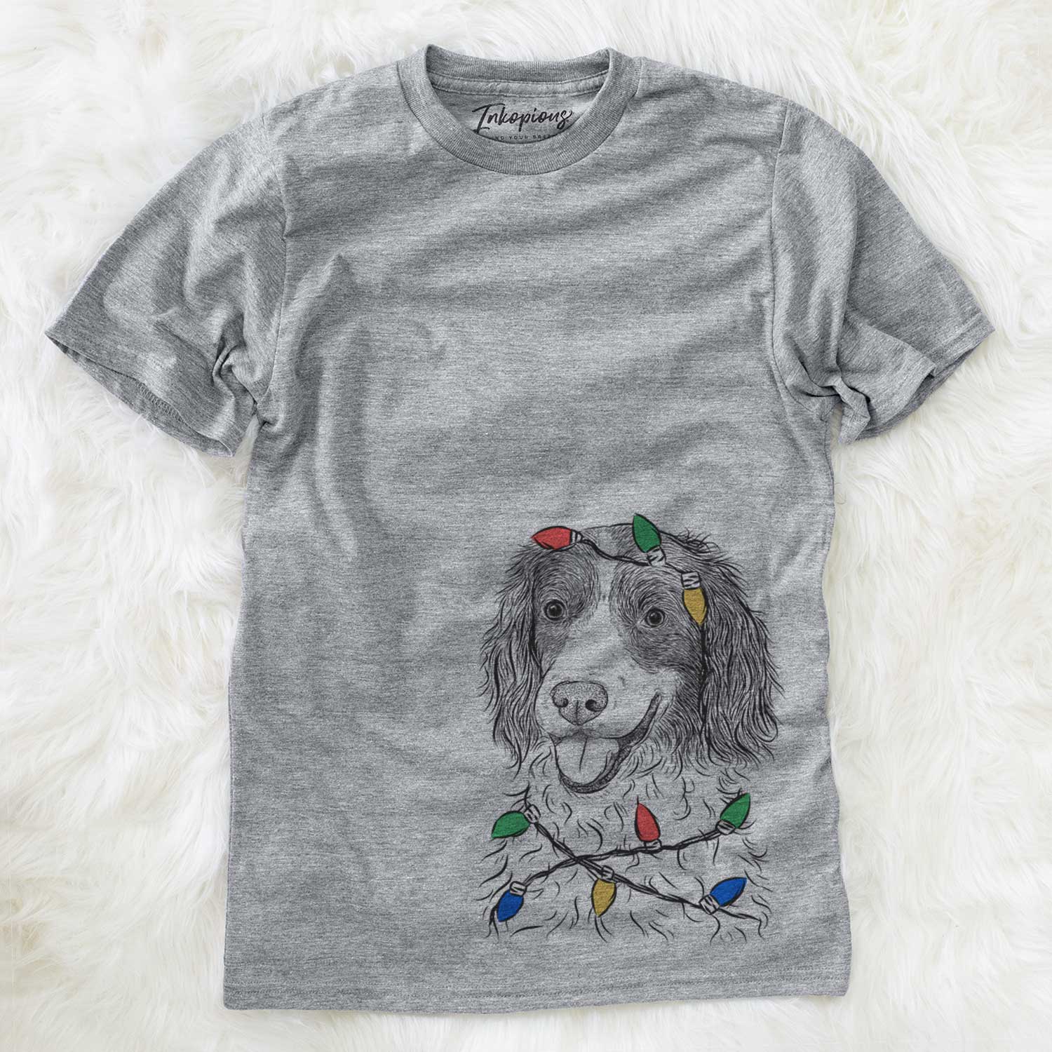 Christmas Lights Maggie the Springer Spaniel - Unisex Crewneck