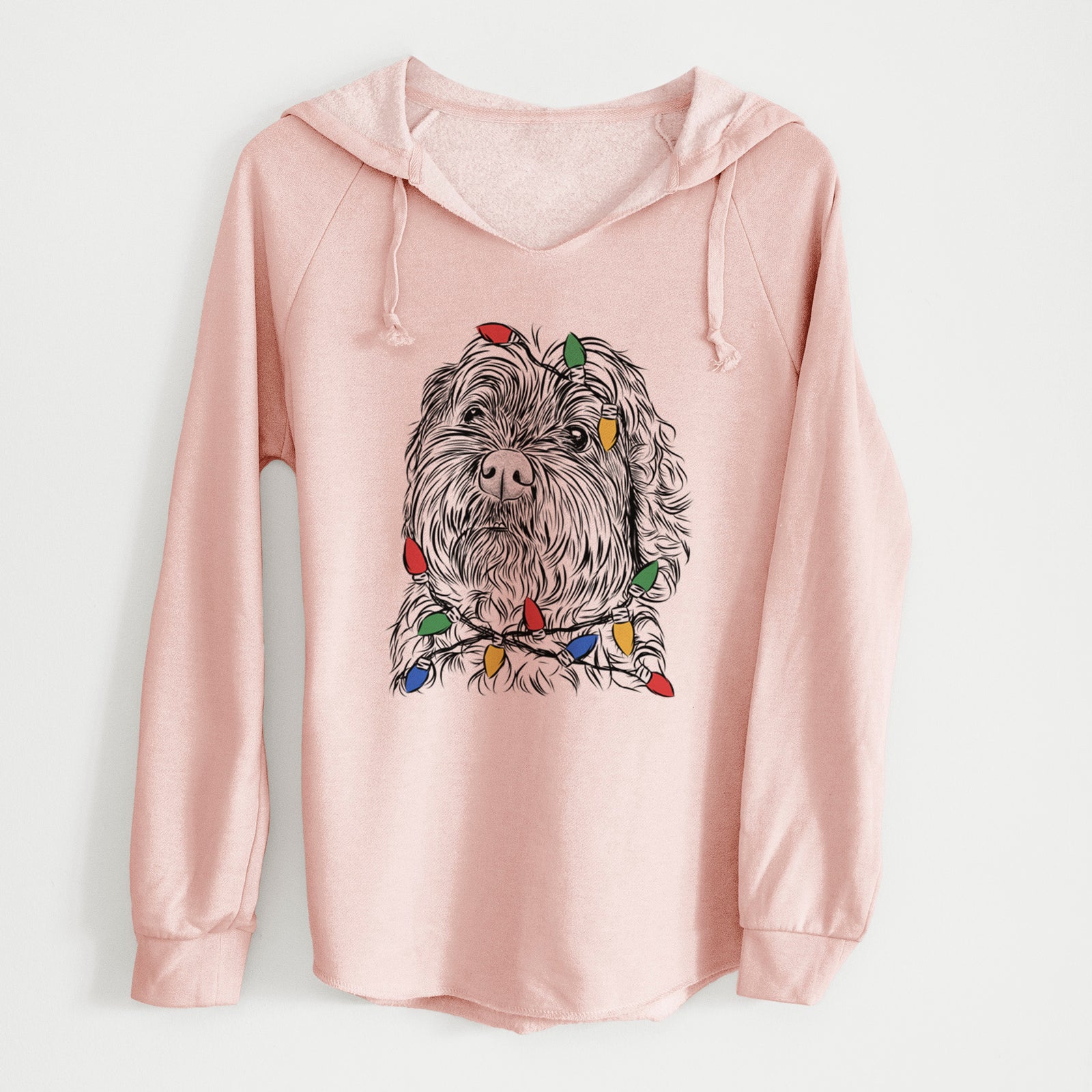 Christmas Lights Maggie Girl the Cockapoo - Cali Wave Hooded Sweatshirt