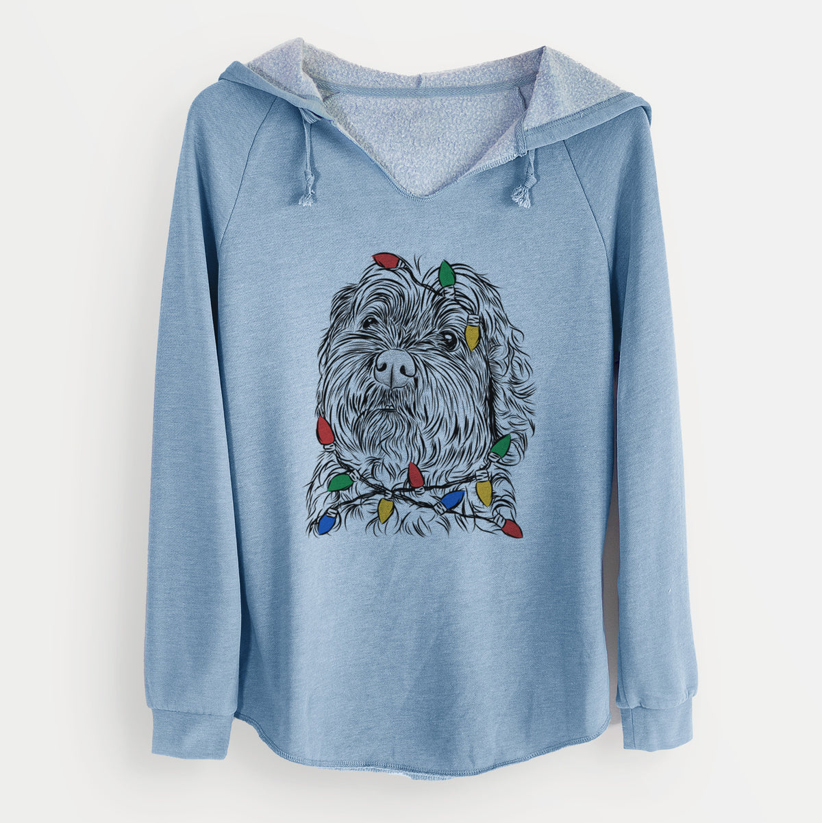Christmas Lights Maggie Girl the Cockapoo - Cali Wave Hooded Sweatshirt