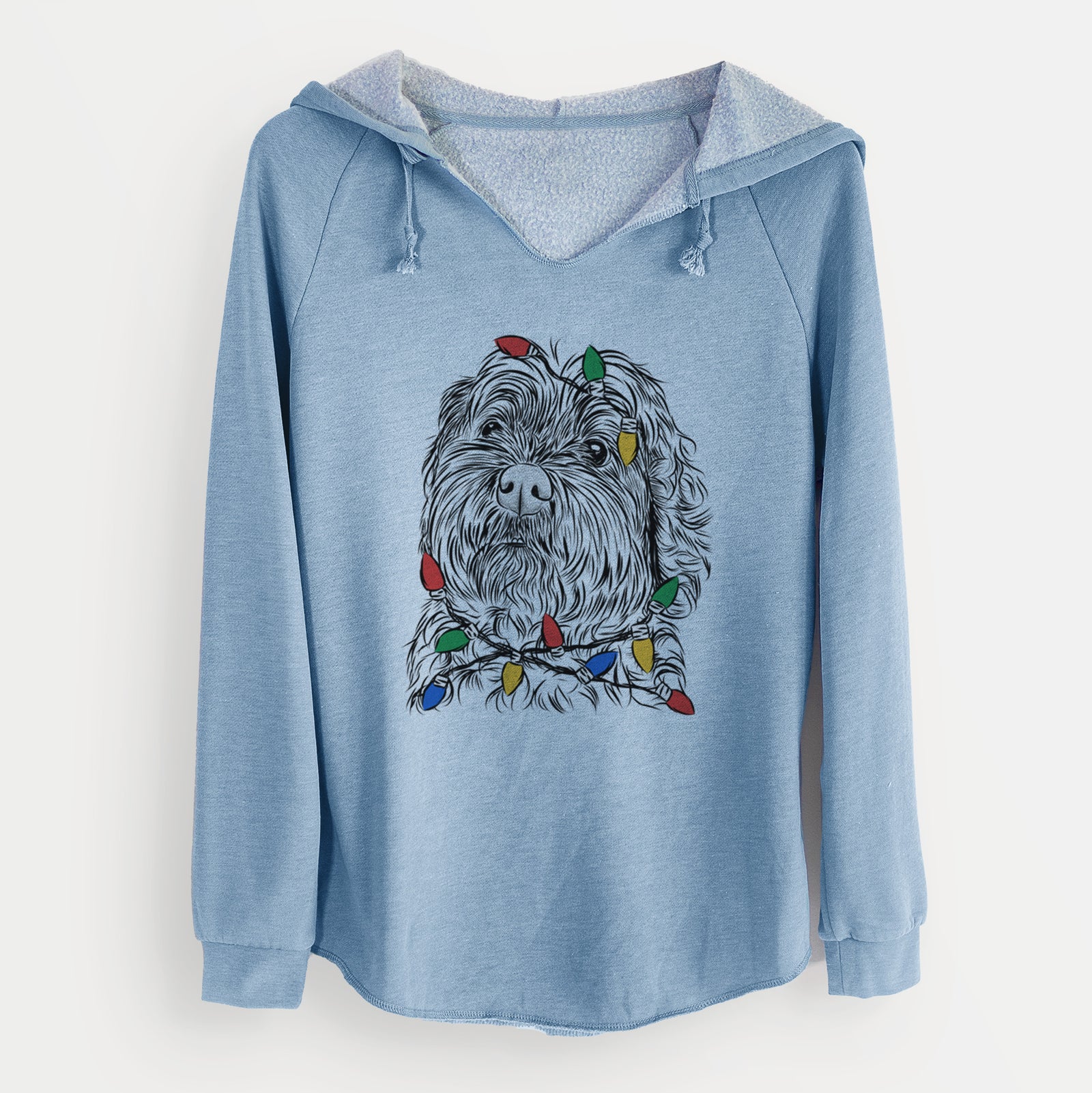 Christmas Lights Maggie Girl the Cockapoo - Cali Wave Hooded Sweatshirt