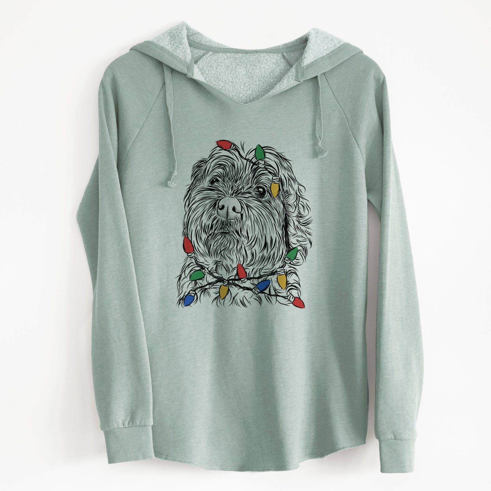 Christmas Lights Maggie Girl the Cockapoo - Cali Wave Hooded Sweatshirt