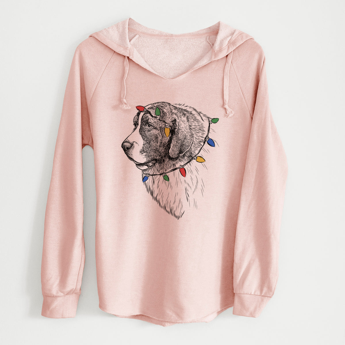 Christmas Lights Magnus the Pyrenean Mastiff - Cali Wave Hooded Sweatshirt