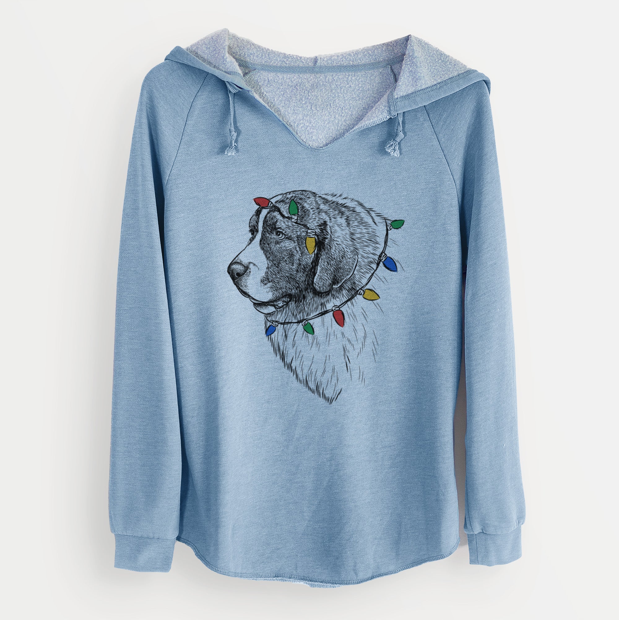 Christmas Lights Magnus the Pyrenean Mastiff - Cali Wave Hooded Sweatshirt