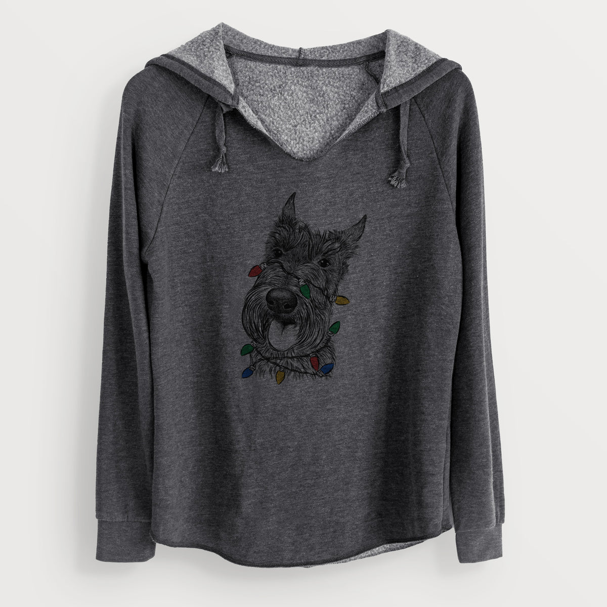 Christmas Lights Magnus the Scottish Terrier - Cali Wave Hooded Sweatshirt