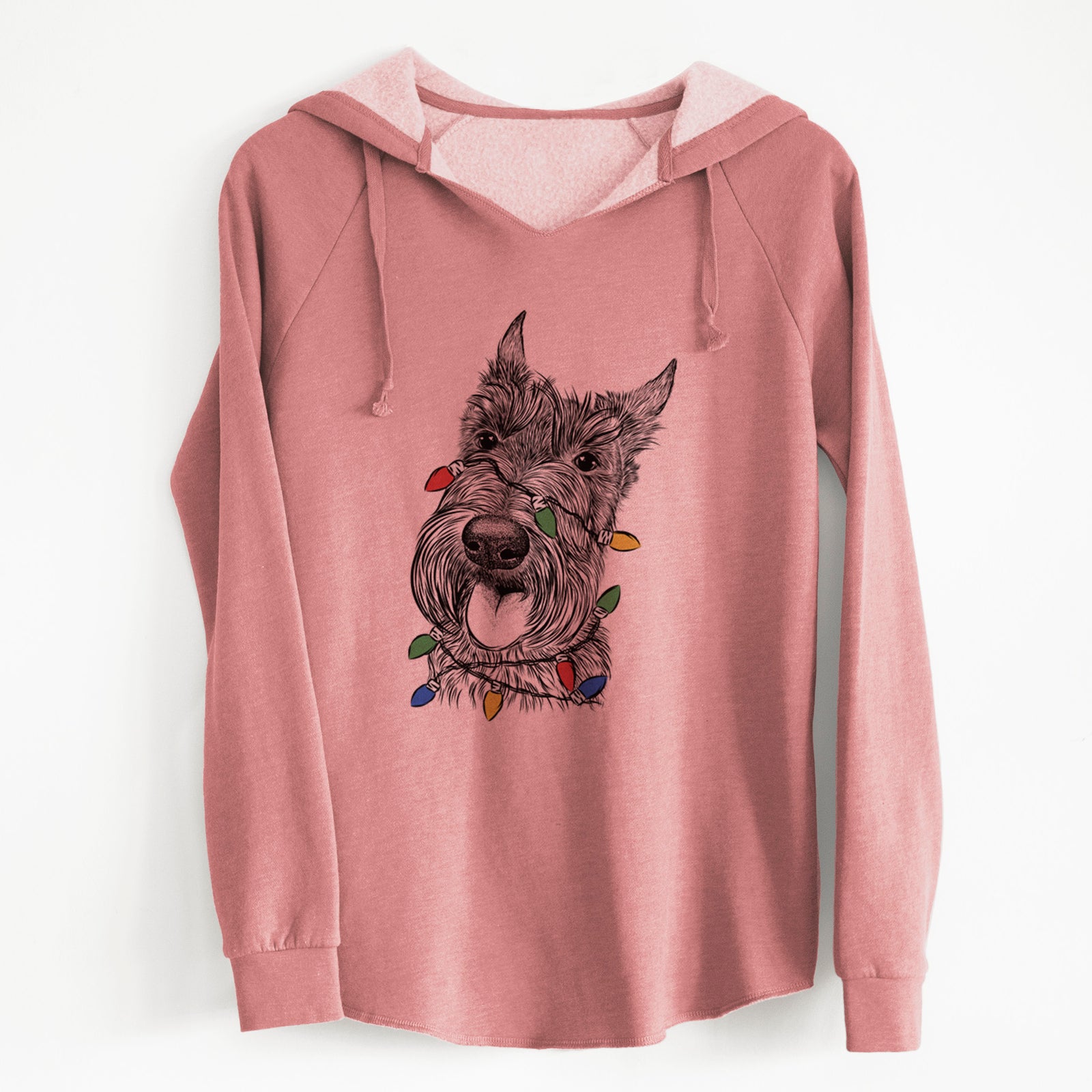 Christmas Lights Magnus the Scottish Terrier - Cali Wave Hooded Sweatshirt