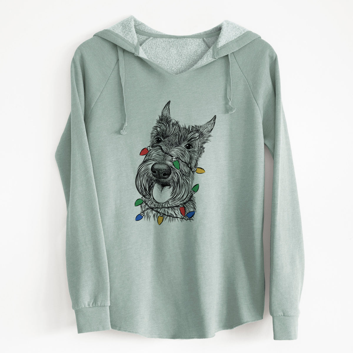 Christmas Lights Magnus the Scottish Terrier - Cali Wave Hooded Sweatshirt