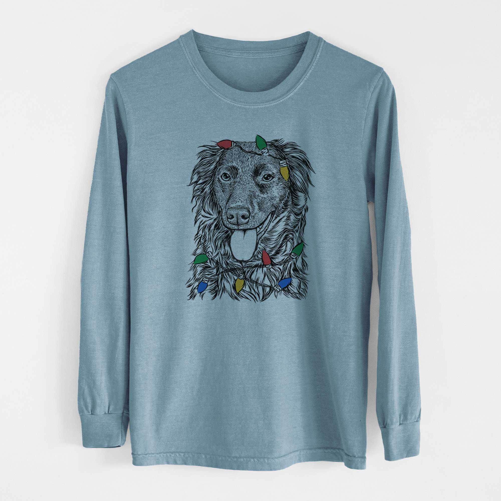 Christmas Lights Maisie Mae the Aussiedor - Heavyweight 100% Cotton Long Sleeve