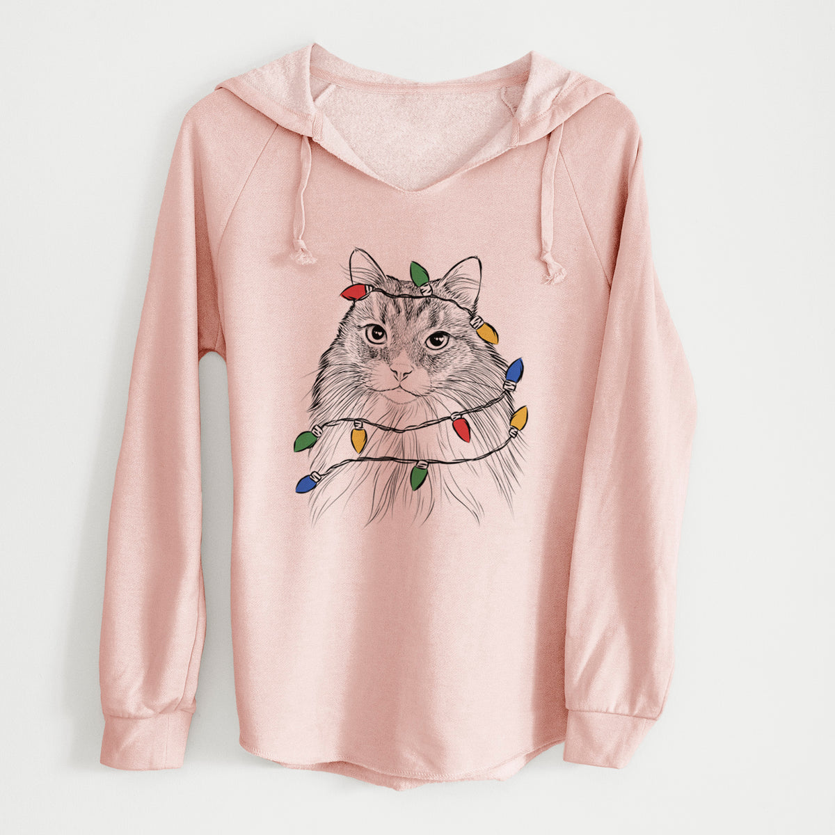 Christmas Lights Maks the Siberian Cat - Cali Wave Hooded Sweatshirt