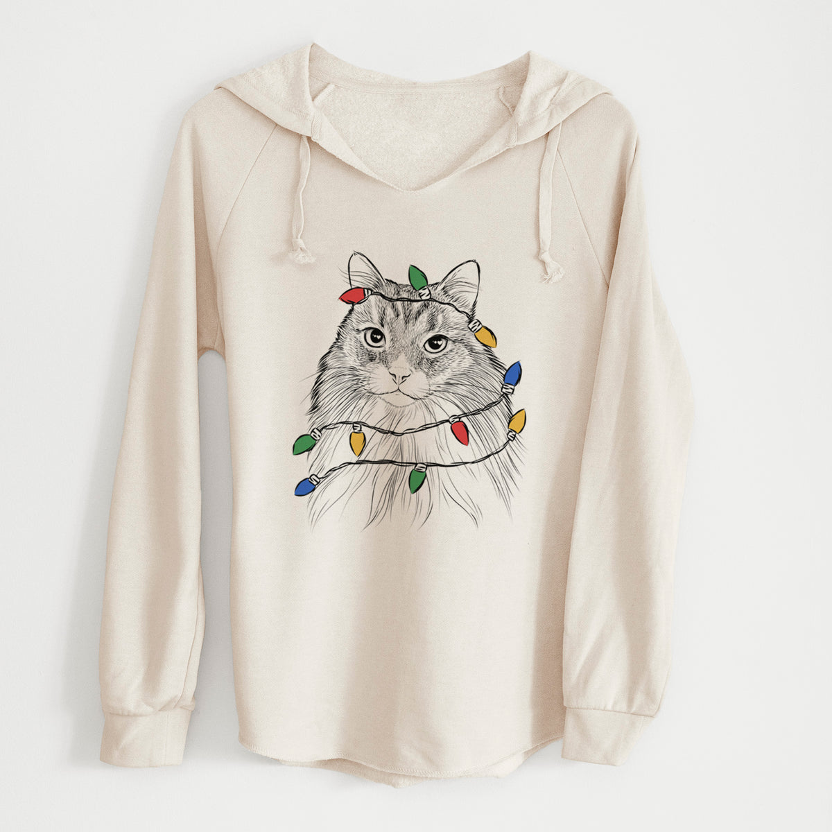Christmas Lights Maks the Siberian Cat - Cali Wave Hooded Sweatshirt