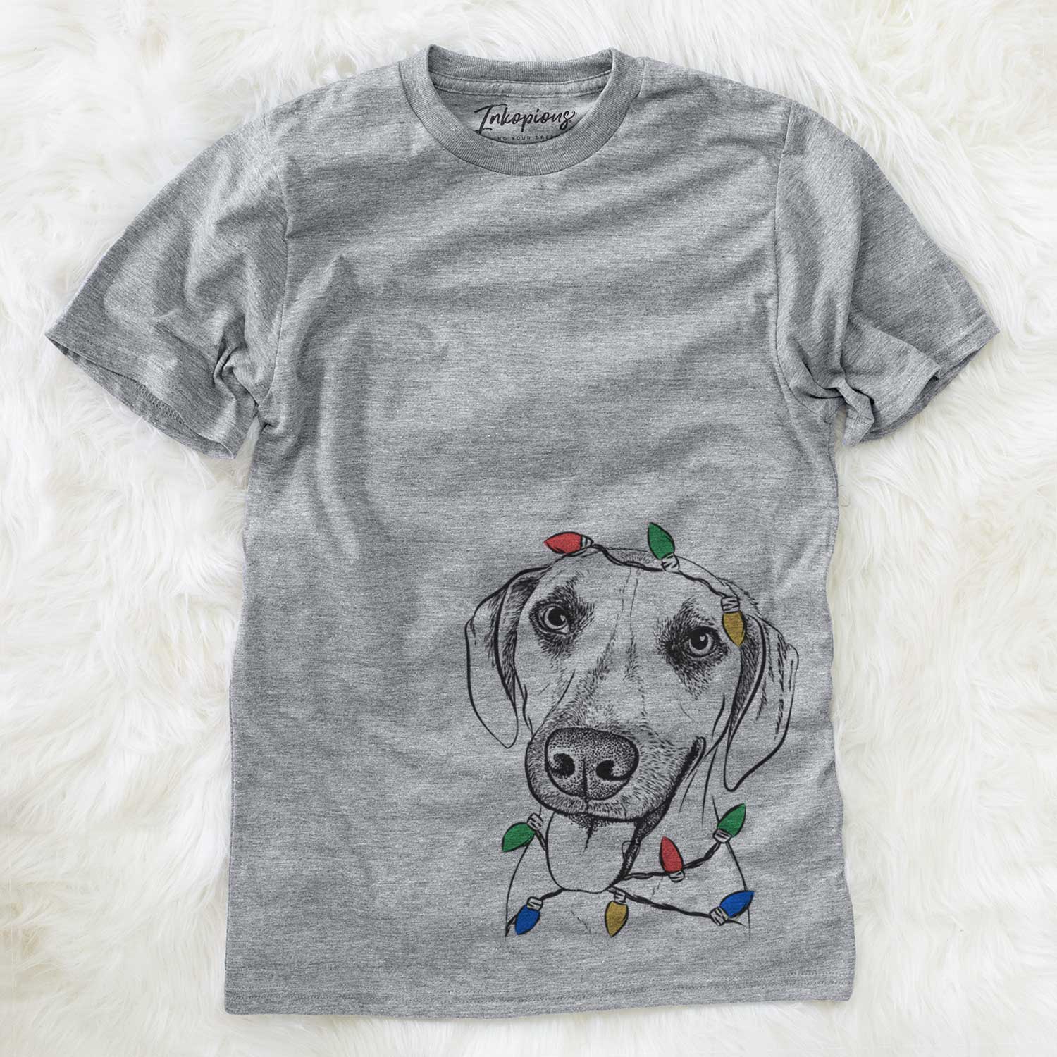 Christmas Lights Malia the American Foxhound Mix - Unisex Crewneck