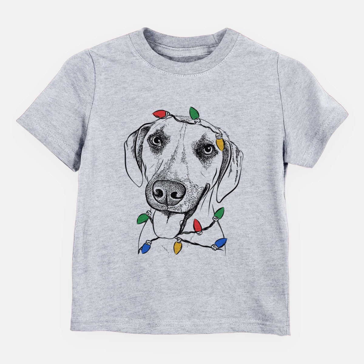 Christmas Lights Malia the American Foxhound Mix - Kids/Youth/Toddler Shirt