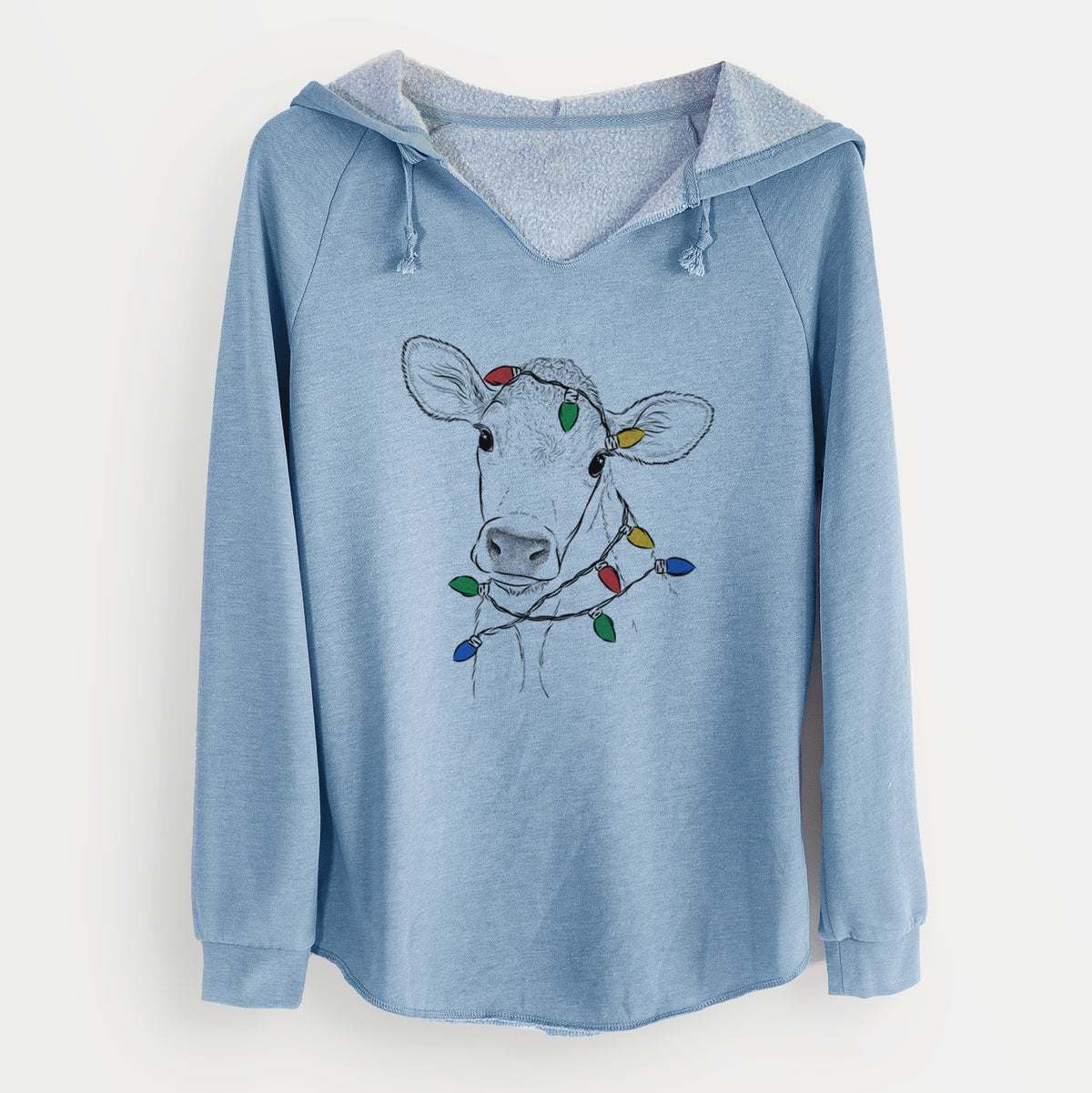 Christmas Lights Malu the Cow - Cali Wave Hooded Sweatshirt