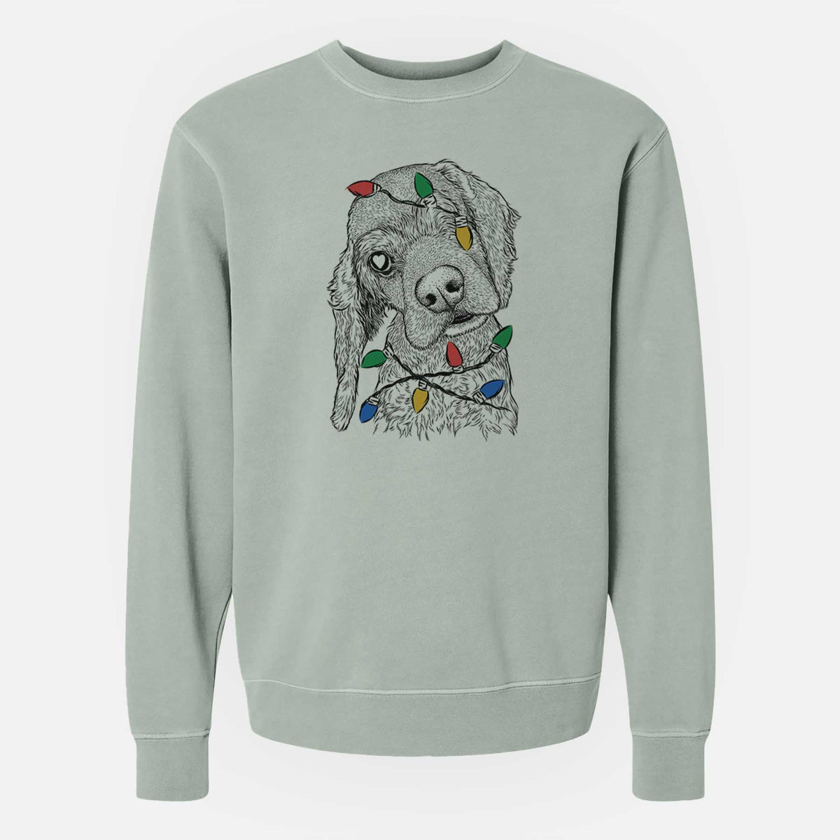 Christmas Lights Mambo #5 the Cocker Spaniel - Unisex Pigment Dyed Crew Sweatshirt