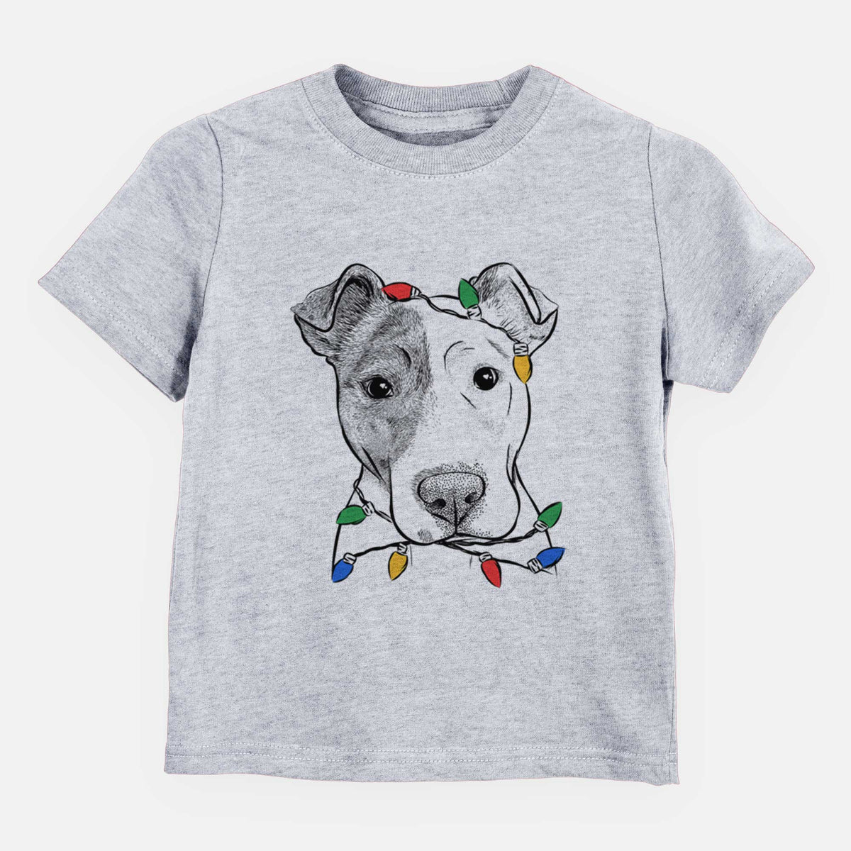 Christmas Lights Manchi the Pitbull Mix - Kids/Youth/Toddler Shirt