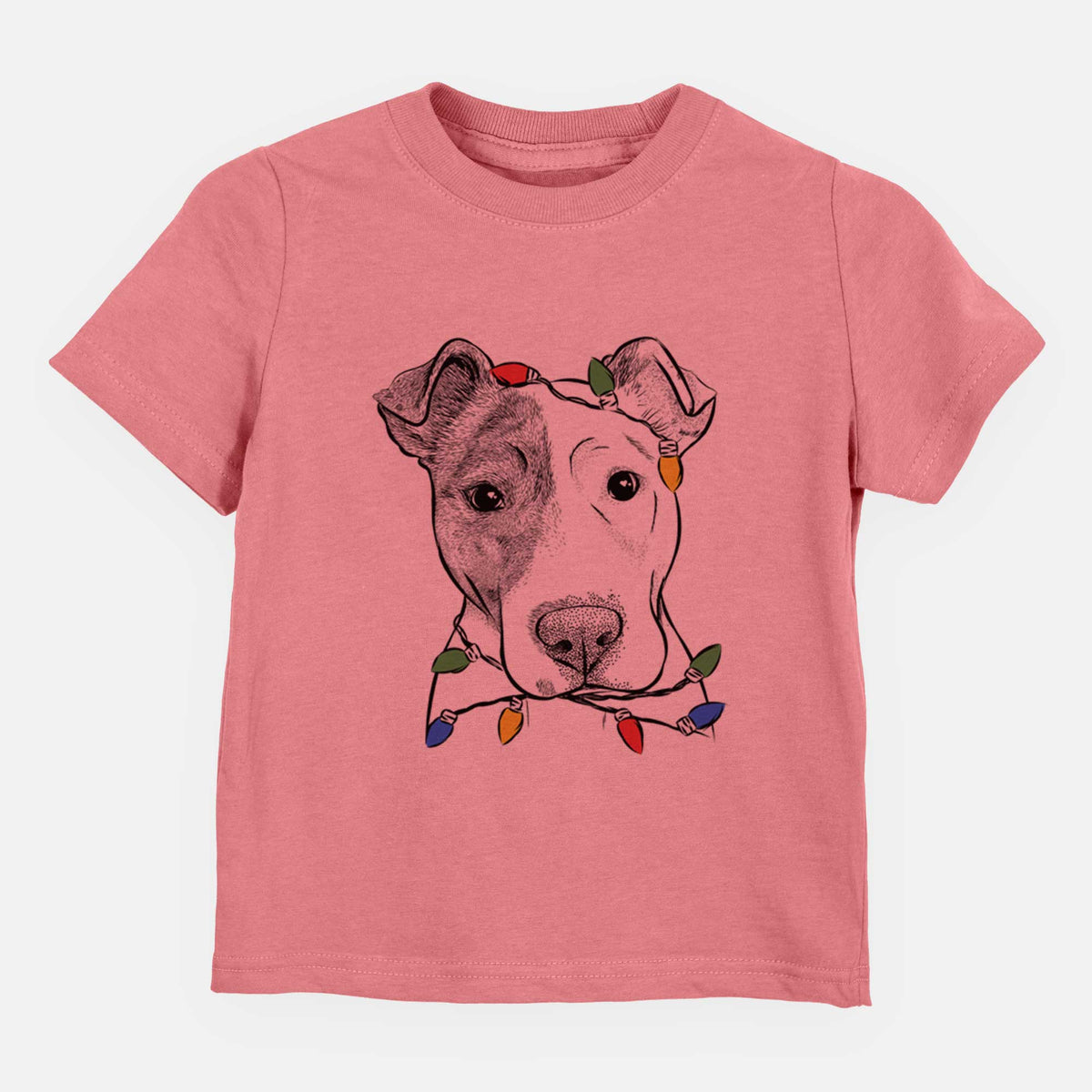 Christmas Lights Manchi the Pitbull Mix - Kids/Youth/Toddler Shirt