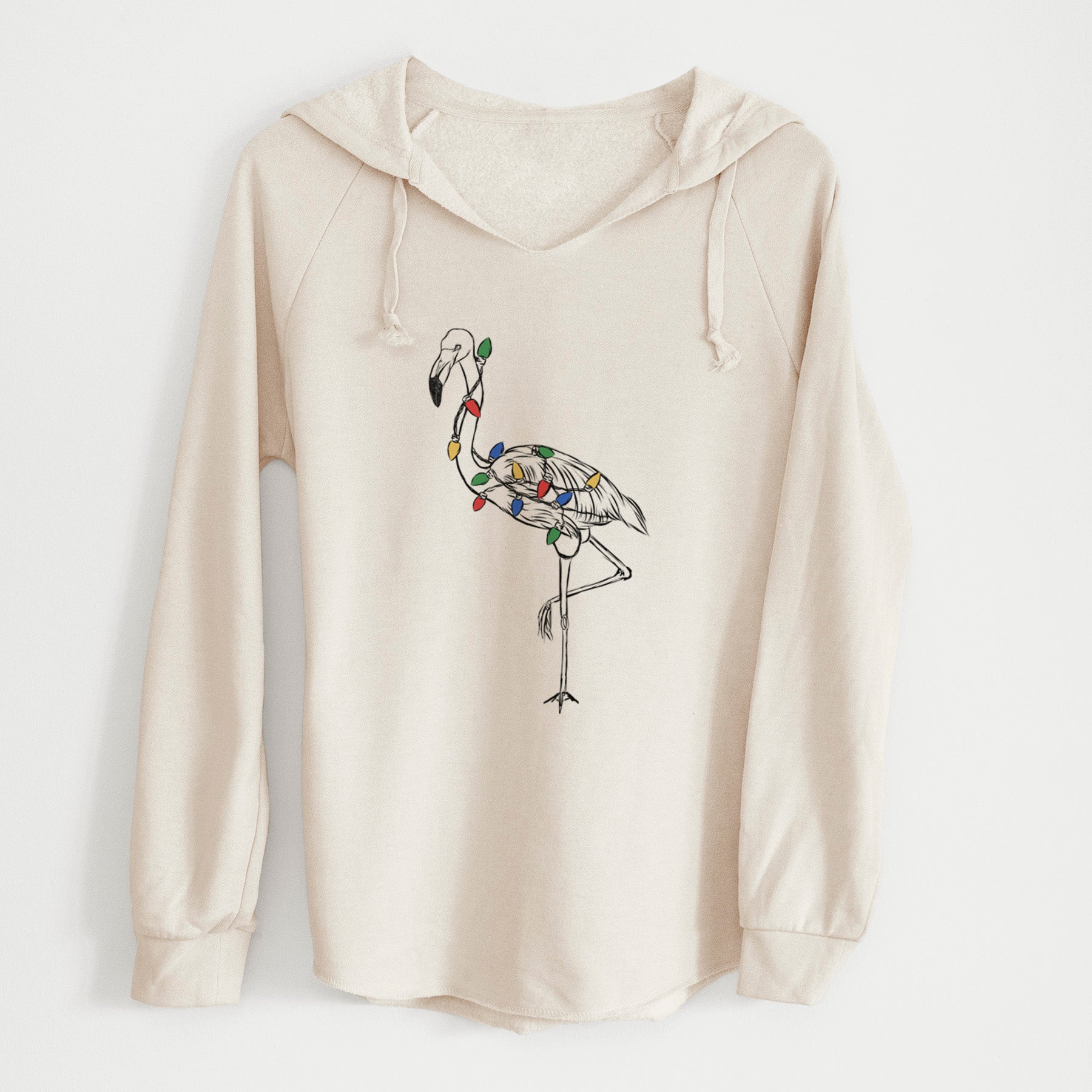 Christmas Lights Mango the Flamingo - Cali Wave Hooded Sweatshirt