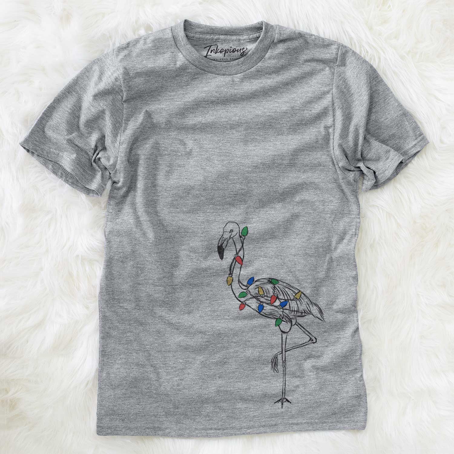 Christmas Lights Mango the Flamingo - Unisex Crewneck