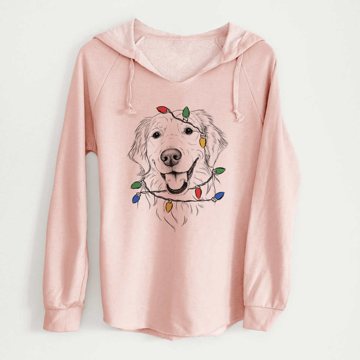 Christmas Lights Maple the Golden Retriever - Cali Wave Hooded Sweatshirt