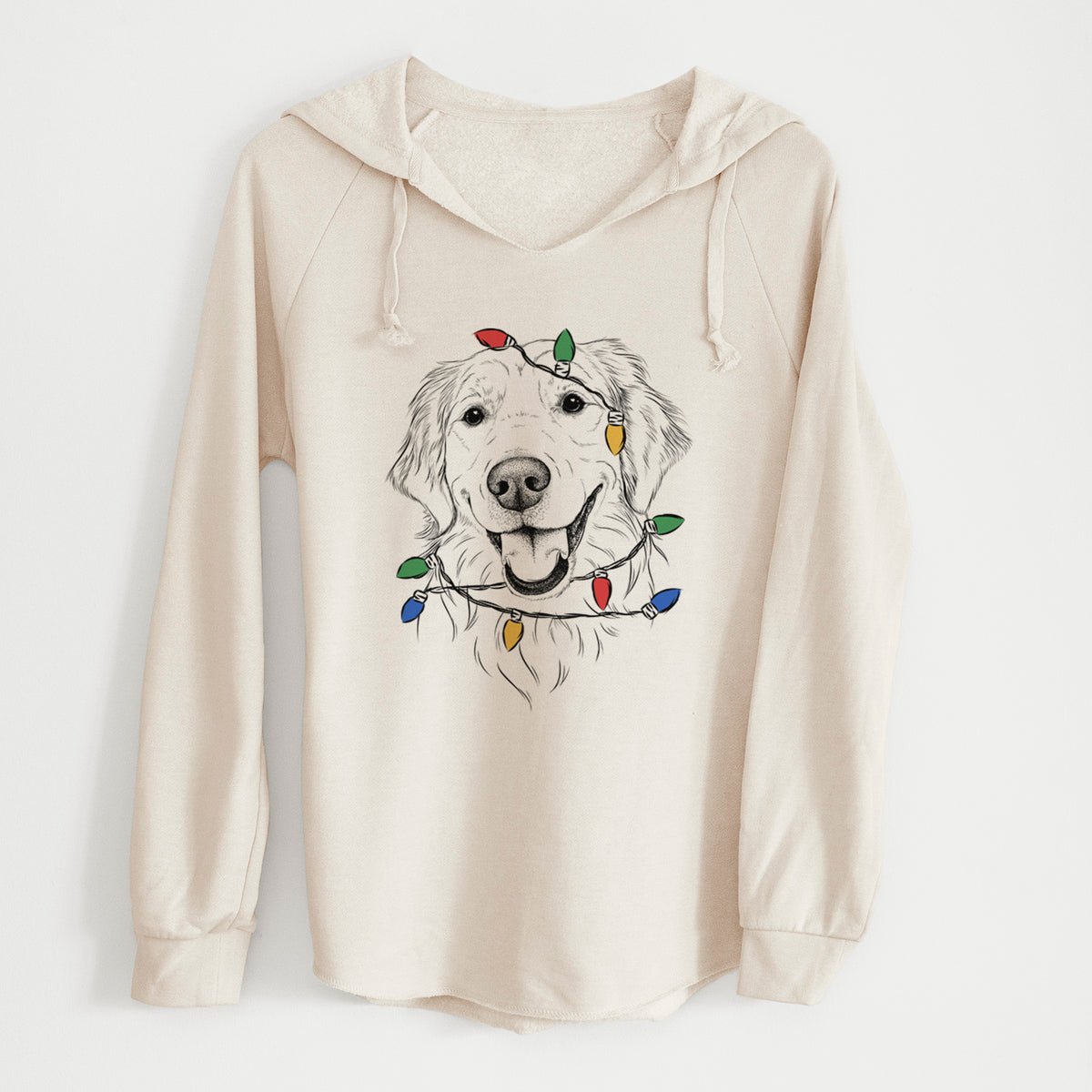 Christmas Lights Maple the Golden Retriever - Cali Wave Hooded Sweatshirt